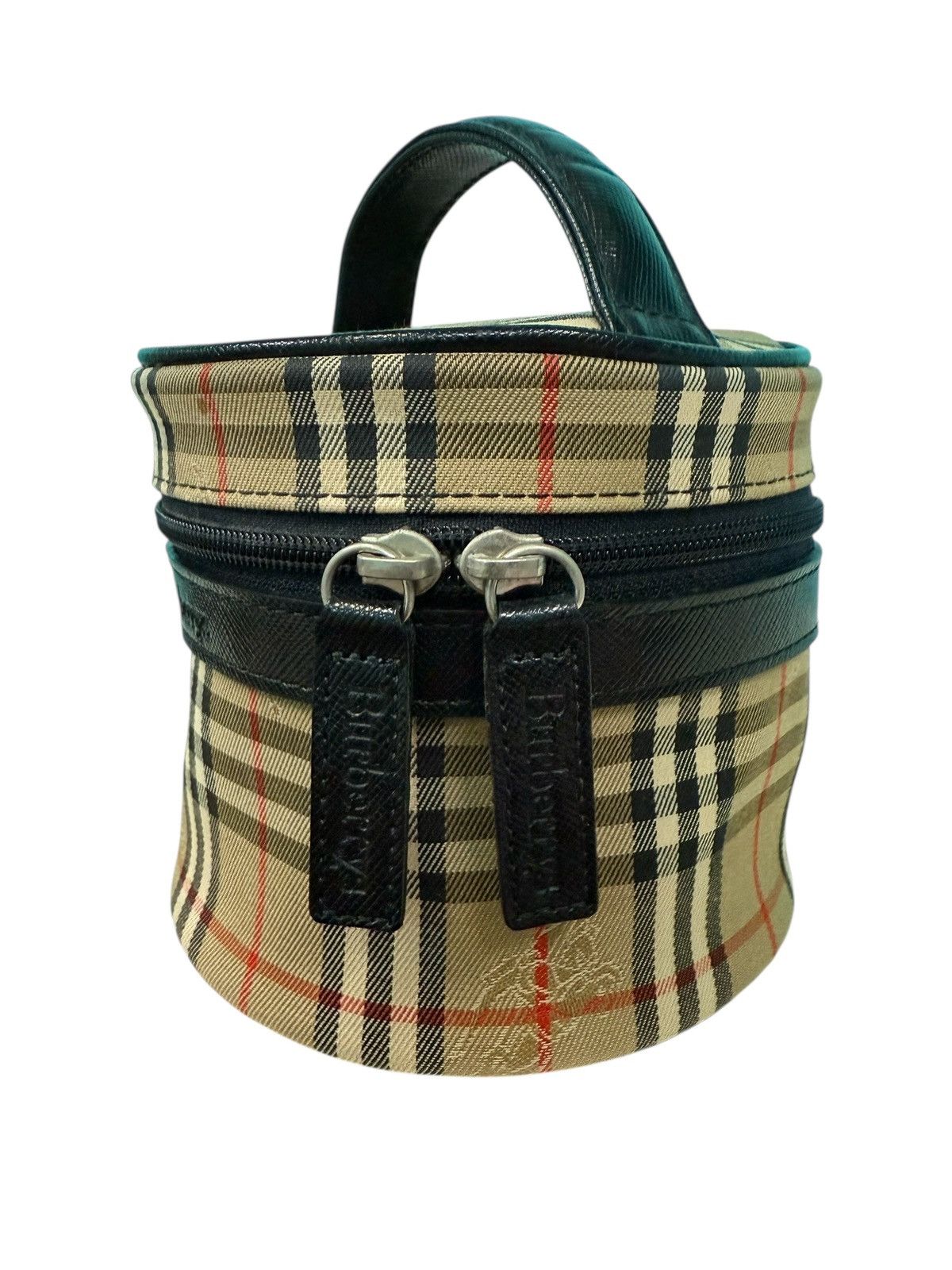 Burberry Prorsum VINTAGE BURBERRYS HAYMARKET CANVAS ROUND MINI VANITY BAG Size ONE SIZE - 3 Thumbnail