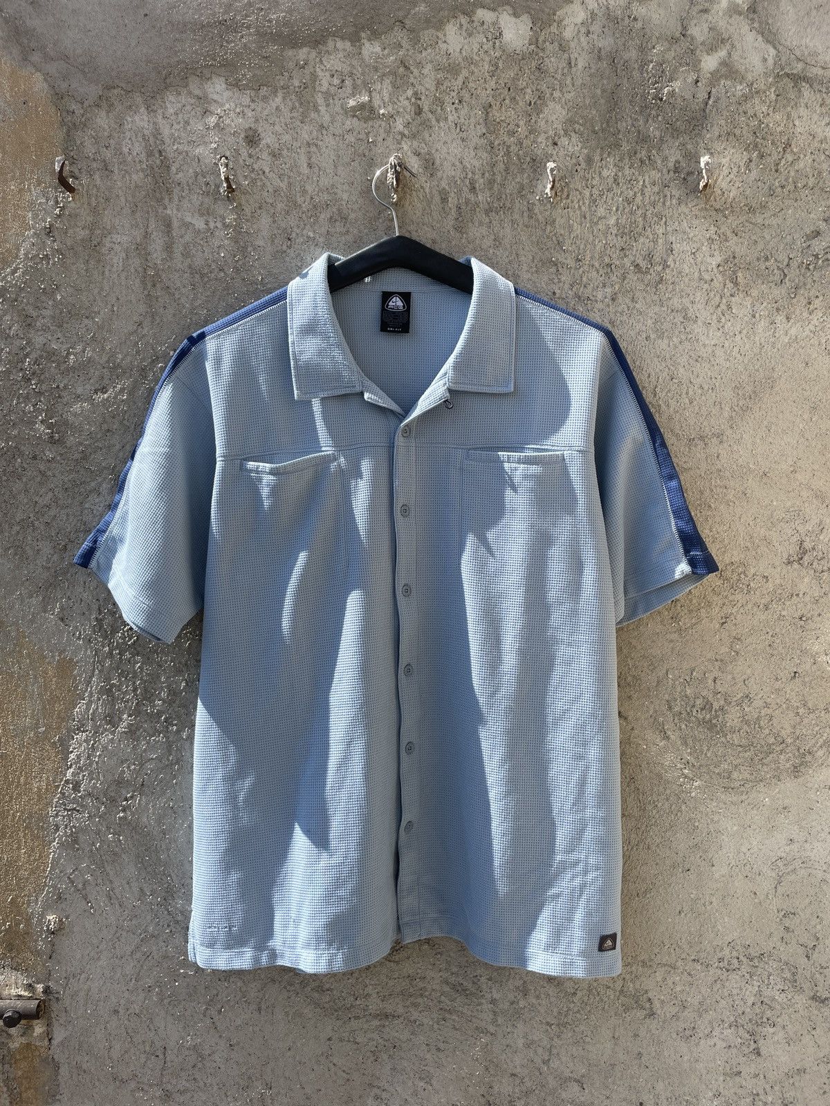 80s Stussy Deadstock Open Collar Shirt - blue room