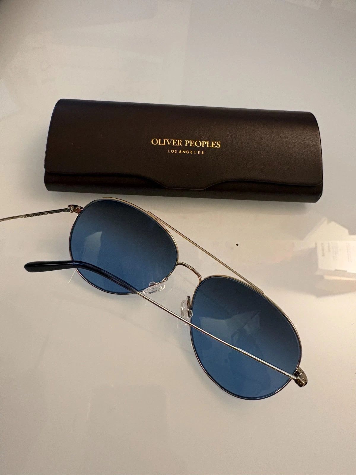 Oliver Peoples Airdale Aviator Blue Polarized Gradient Sunglasses Size ONE SIZE - 4 Thumbnail