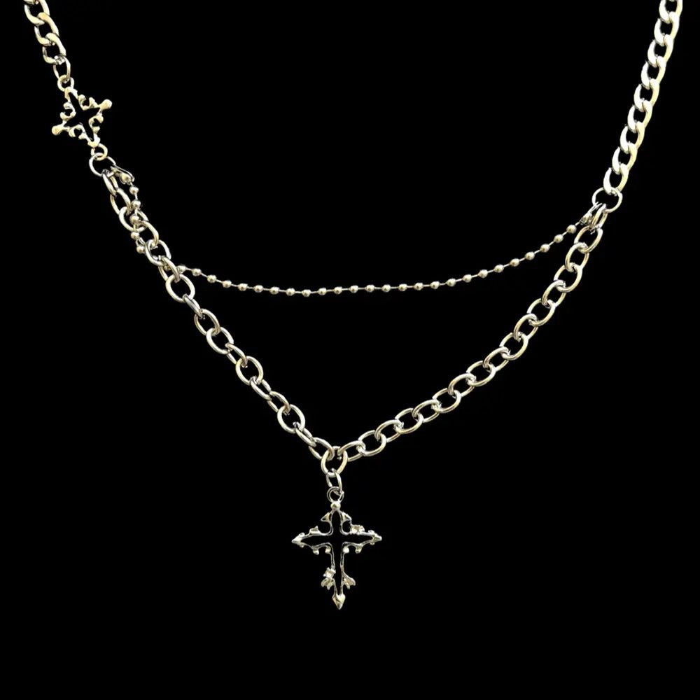 Jewelry Cross Chain Necklace Punk Y2K Size ONE SIZE - 3 Thumbnail