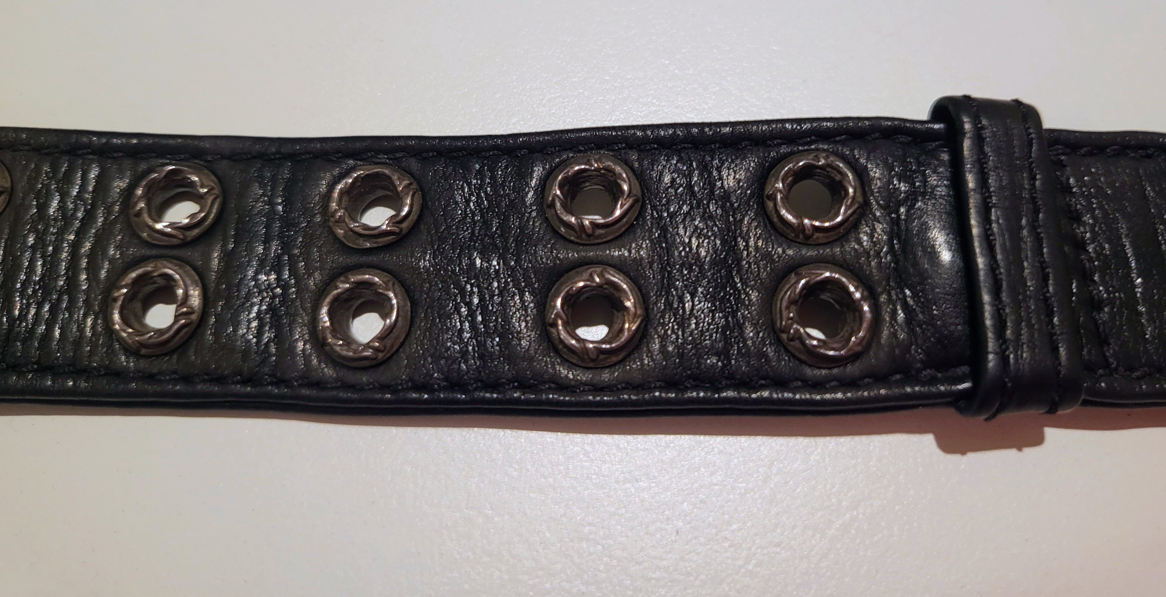 Chrome Hearts Chrome Hearts Leather Sterling Grommet Bracelet 2003 Size ONE SIZE - 17 Thumbnail