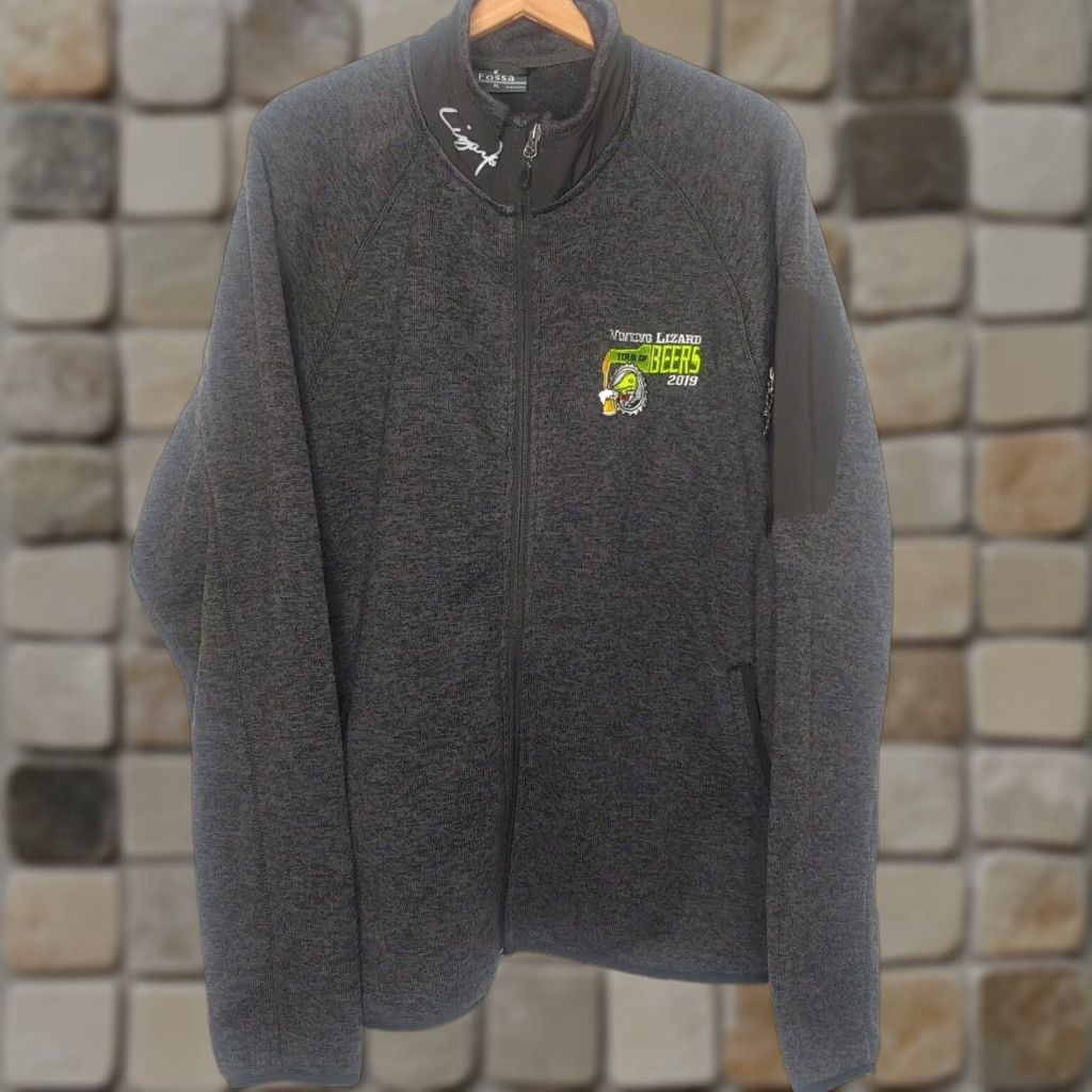 Vintage Winking Lizard Tour of Beers Jacket Men XL Knit Gray Fossa Zip Embroidered Logo 2019 Size US XL / EU 56 / 4 - 1 Thumbnail