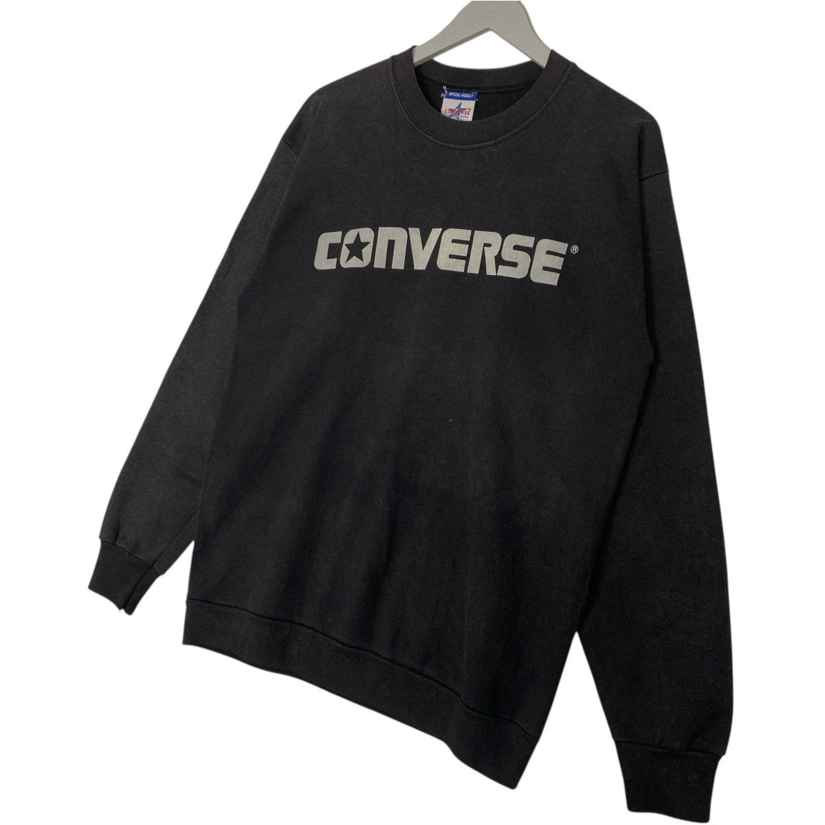 Vintage Vintage Converse Sweatshirt Crewneck Black Big Logo Size M Size US M / EU 48-50 / 2 - 2 Thumbnail