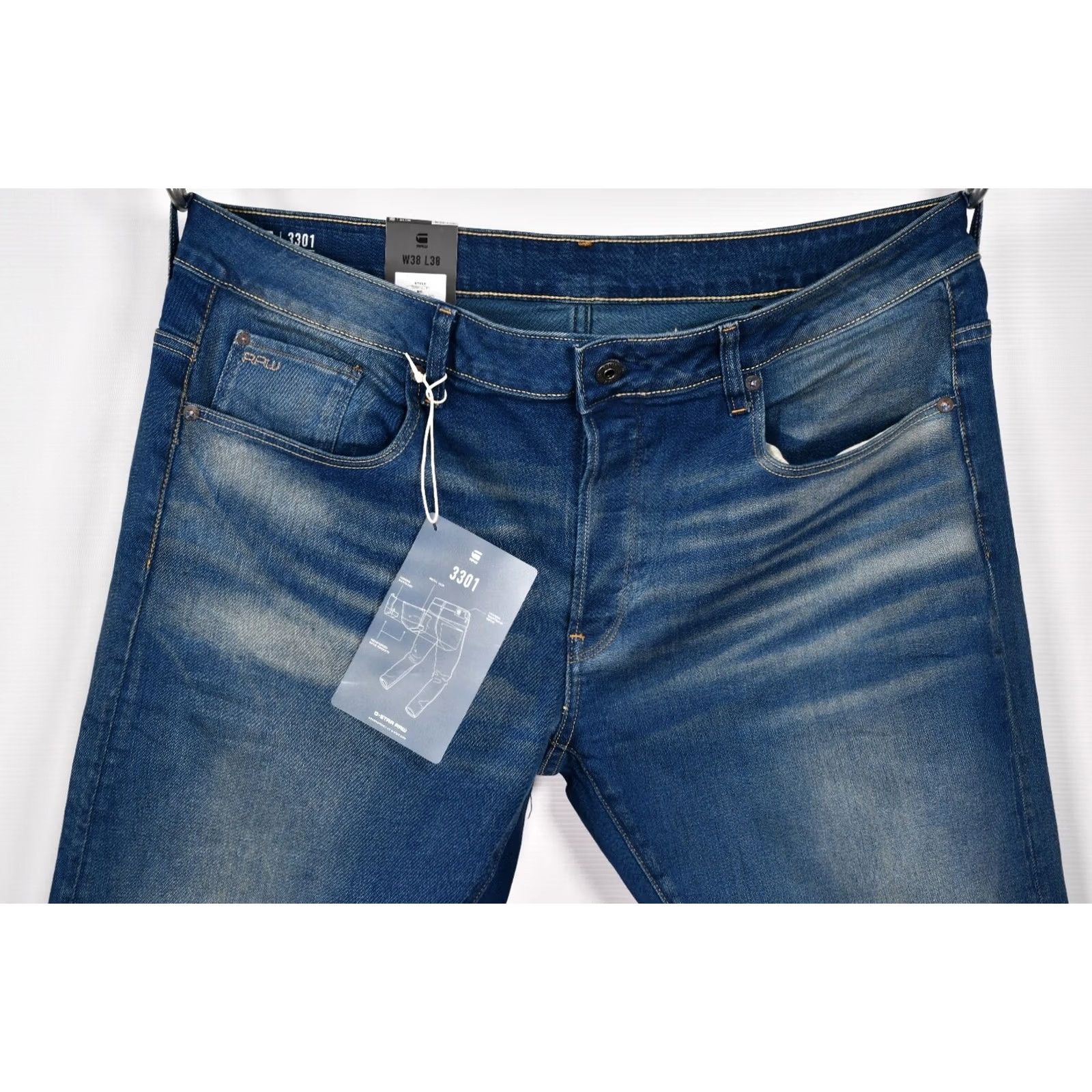 G-Star G-STAR RAW 3301 Slim Firro Stretch Denim Medium Aged Men's Jeans W38 L38 Size US 38 / EU 54 - 2 Thumbnail