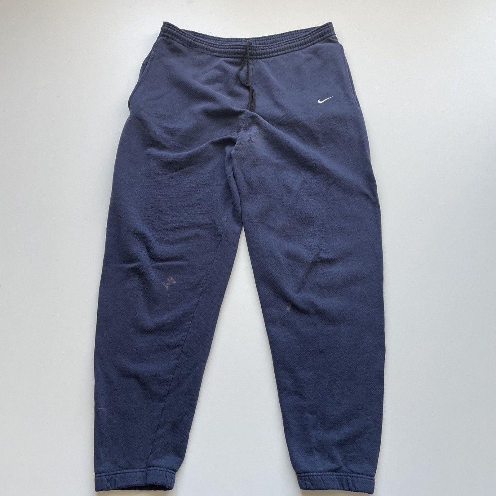 Nike × Vintage Vintage Nike Sportswear Swoosh Sweatpants Medium Navy Rare Size US 31 - 1 Thumbnail