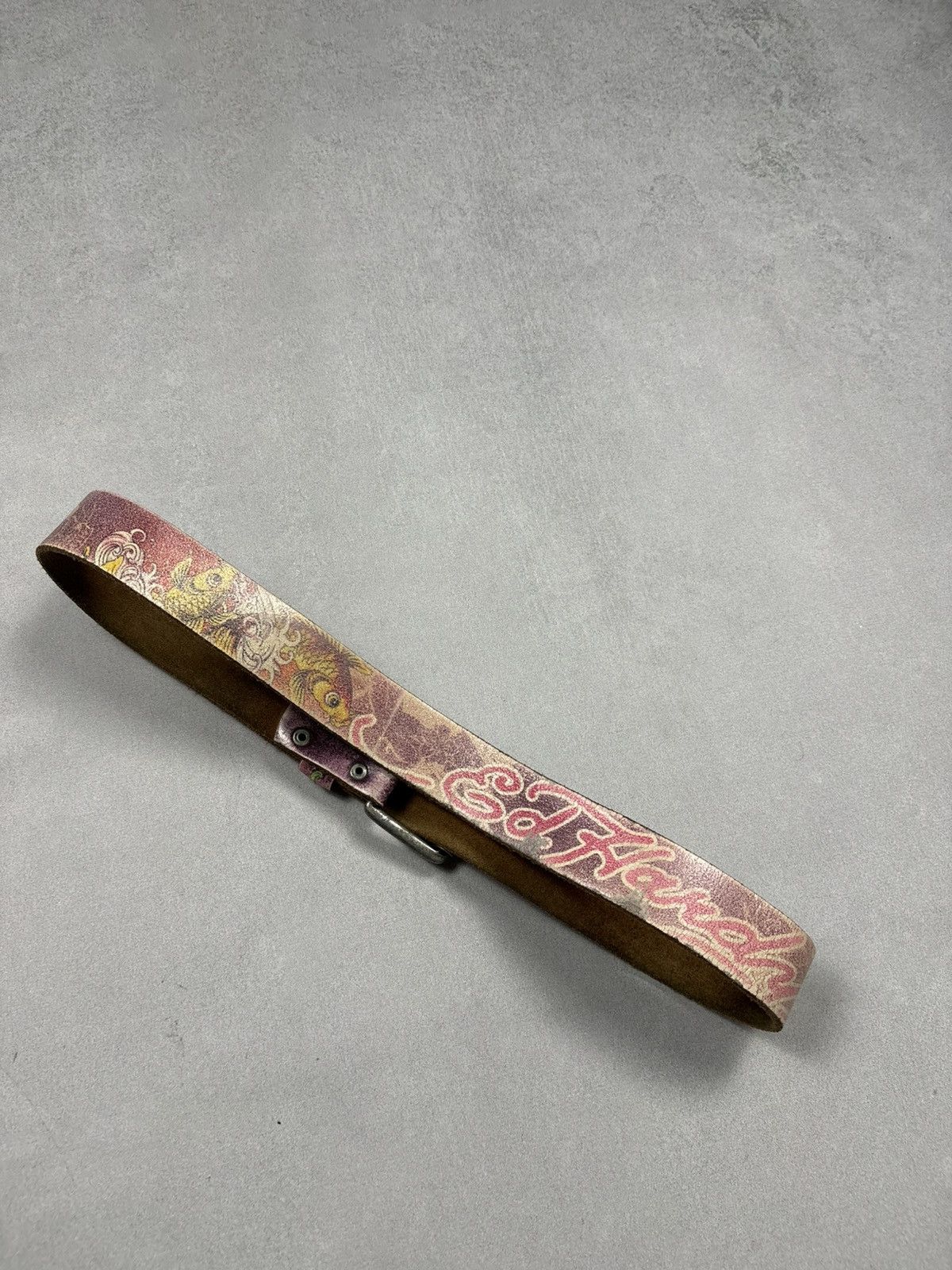 Ed Hardy Ed Hardy Leather Belt Koi Fish Japanese Vintage Y2K Tattoo Size ONE SIZE - 3 Thumbnail