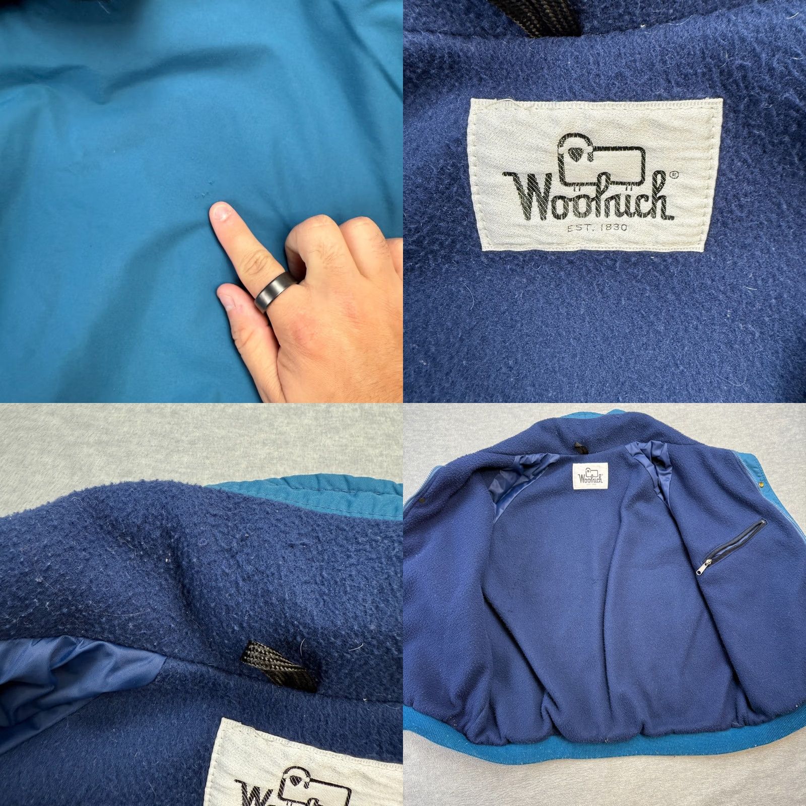 Vintage VINTAGE Woolrich Jacket Woolrich Bomber Jacket XL Men Blue Nylon Lined 90s Chore Pattern: Solid Size US XL / EU 56 / 4 - 8 Thumbnail