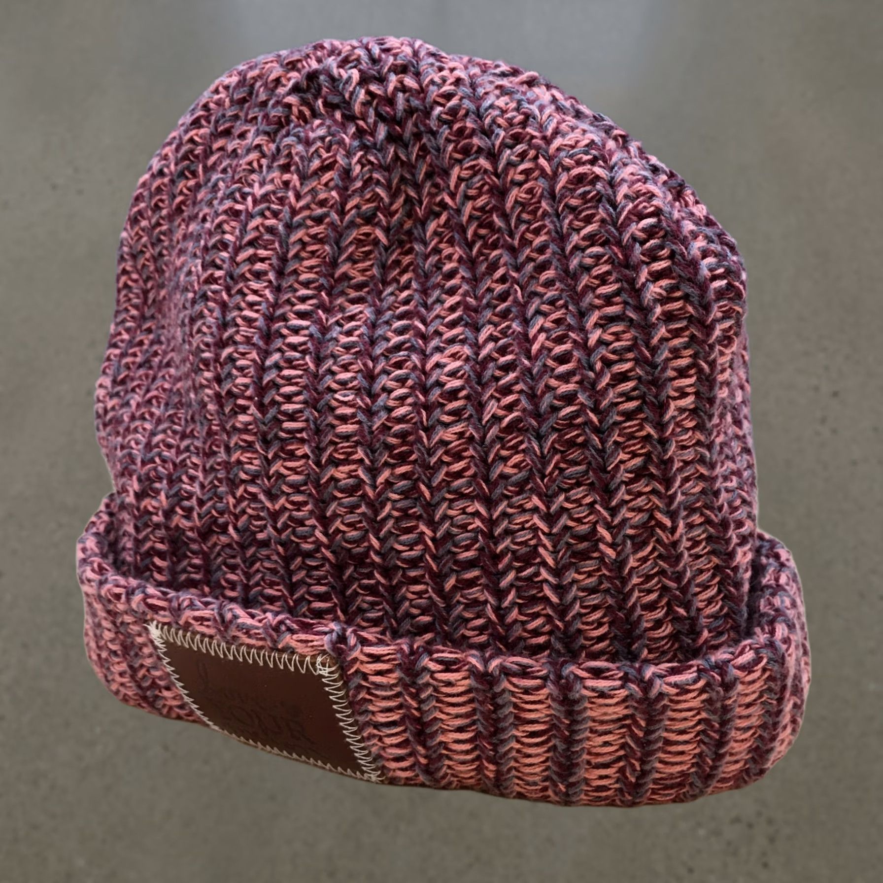 Vintage Love Your Melon Cuffed Winter Beanie Hat Women Pink Mesh Knit One Size Adjustable Size ONE SIZE - 1 Thumbnail