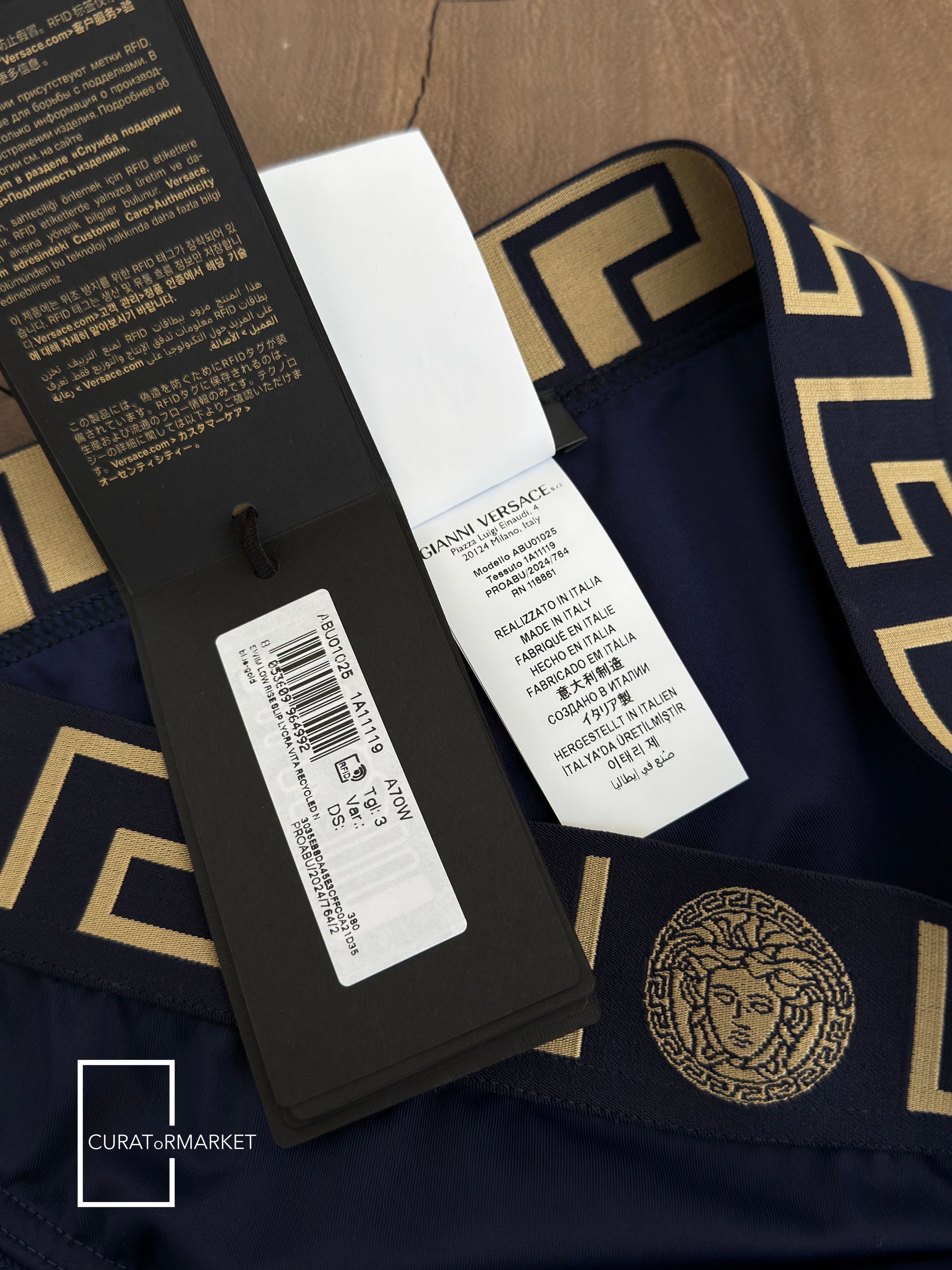 Versace Size 3 Navy Mainline Greca Key Medusa Swim Essential Briefs Size US 30 / EU 46 - 4 Thumbnail