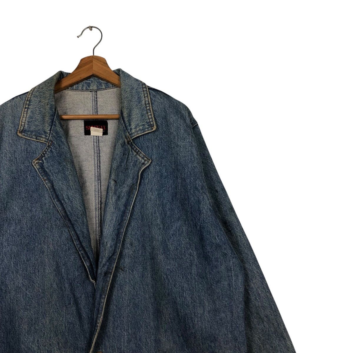 Japanese Brand 📌Vintage Denim Long Jacket Biker Sunbelt Made in Usa Size US M / EU 48-50 / 2 - 6 Thumbnail