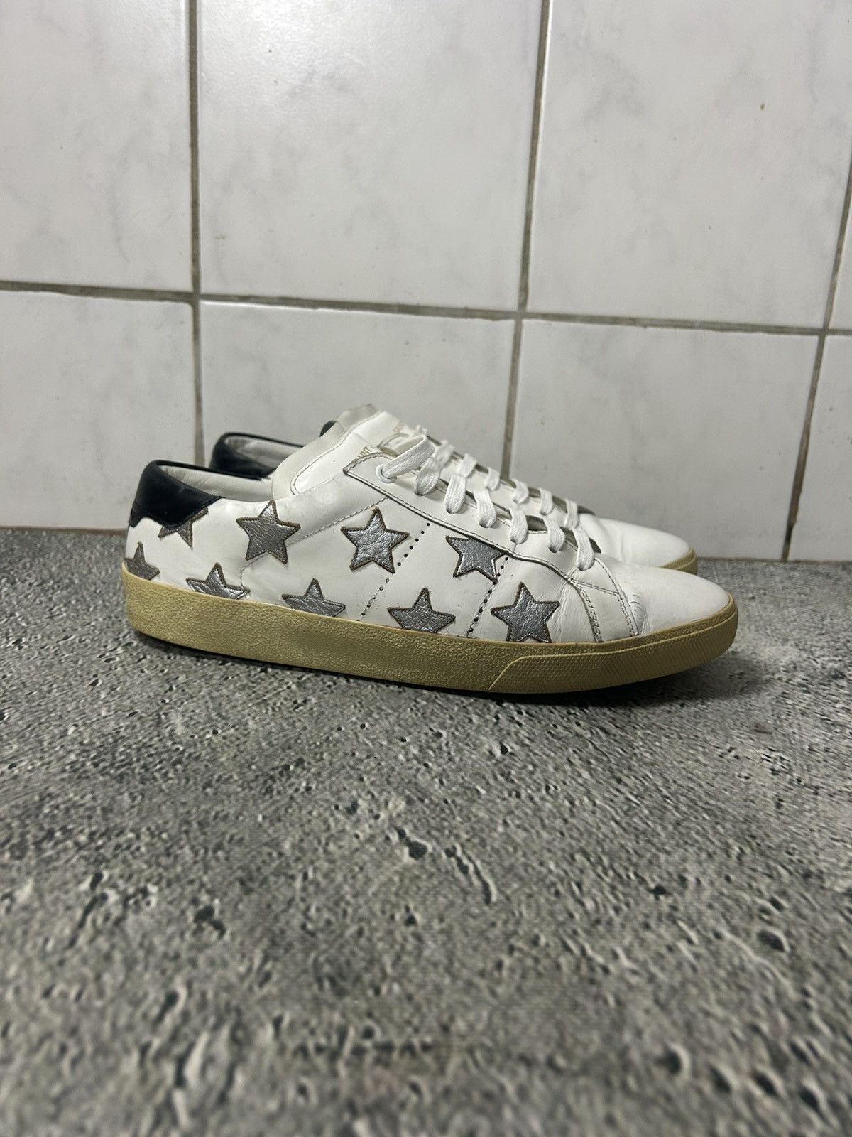 さ*う様 16ss SAINT LAURENT PARIS エディ期 STAR Hedi Slimane × Saint Laurent Paris Hedi SS16 Velvet Stars Low Top
