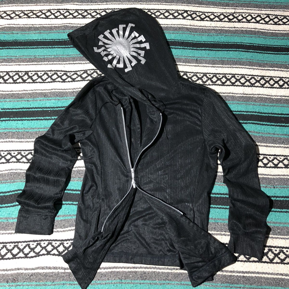 image of If Six Was Nine x Le Grande Bleu L G B Tornado Mart Asymmetrical Mountainer Zip Hoodie in Black (Si