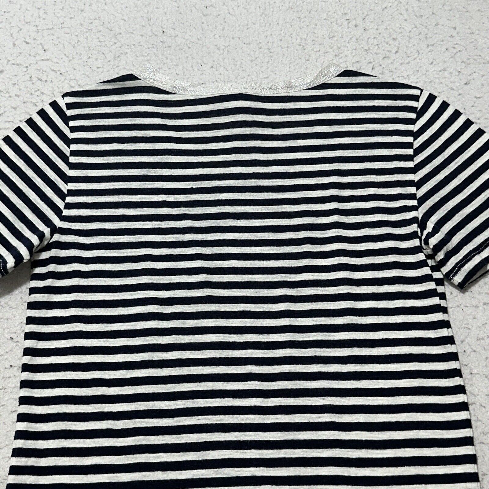 J.Crew J. Crew XS Blue White Striped T Shirt Glitter Crewneck Top Size XS / US 0-2 / IT 36-38 - 11 Thumbnail