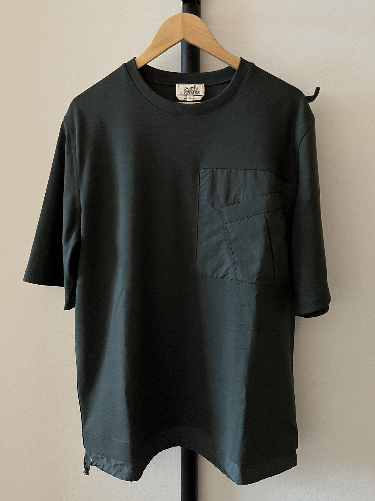 image of Runway Hermes Tee T-Shirt in Green, Men's (Size XL)