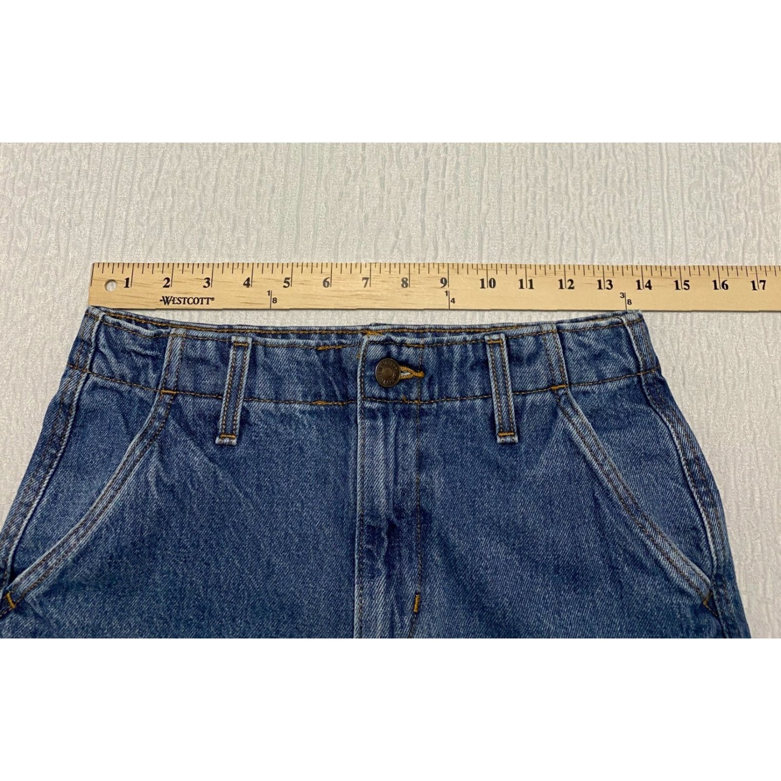 Levi's Levi's Baggy Cargo Jeans Women's Juniors Size 24x32 Blue Denim Raw Hem Jeans Cargo Pocket Wide-Leg Womens Size 27" / US 4 / IT 40 - 4 Thumbnail