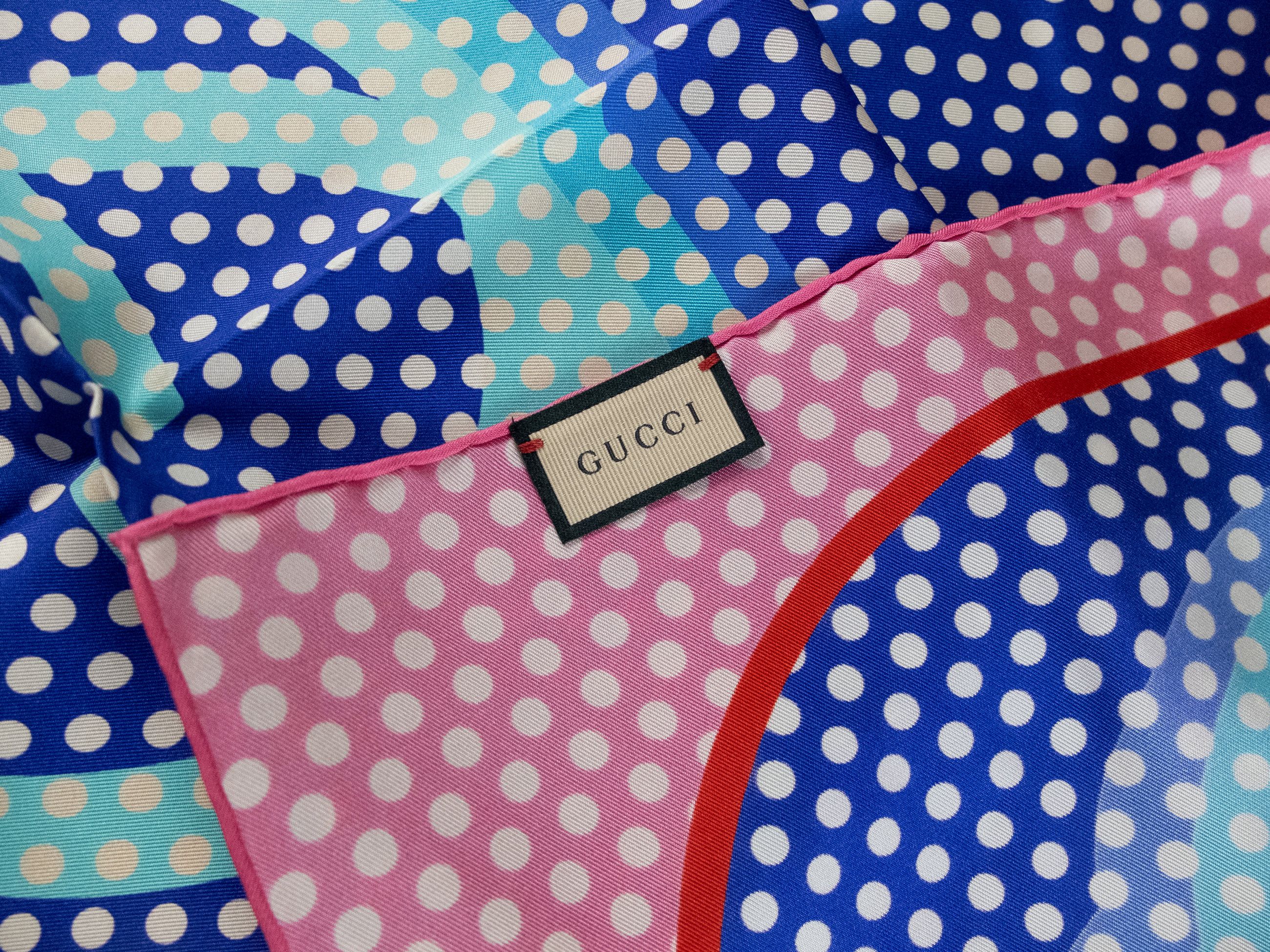 Gucci GUCCI interlocking G logo & polka dots silk square scarf Size ONE SIZE - 6 Thumbnail