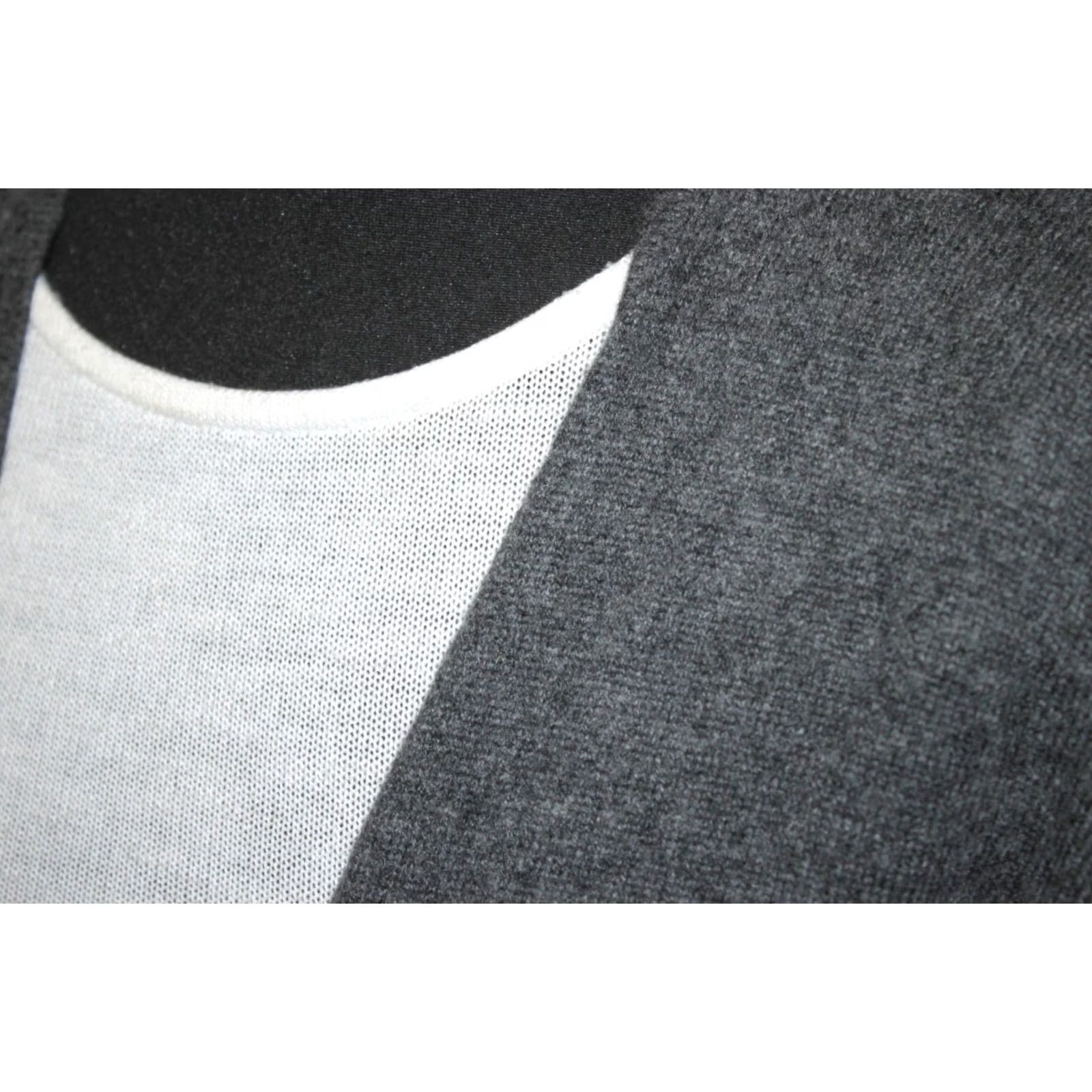 Vintage grey 100% cashmere cardigan wrap robe Size L womens Size L / US 10 / IT 46 - 2 Thumbnail