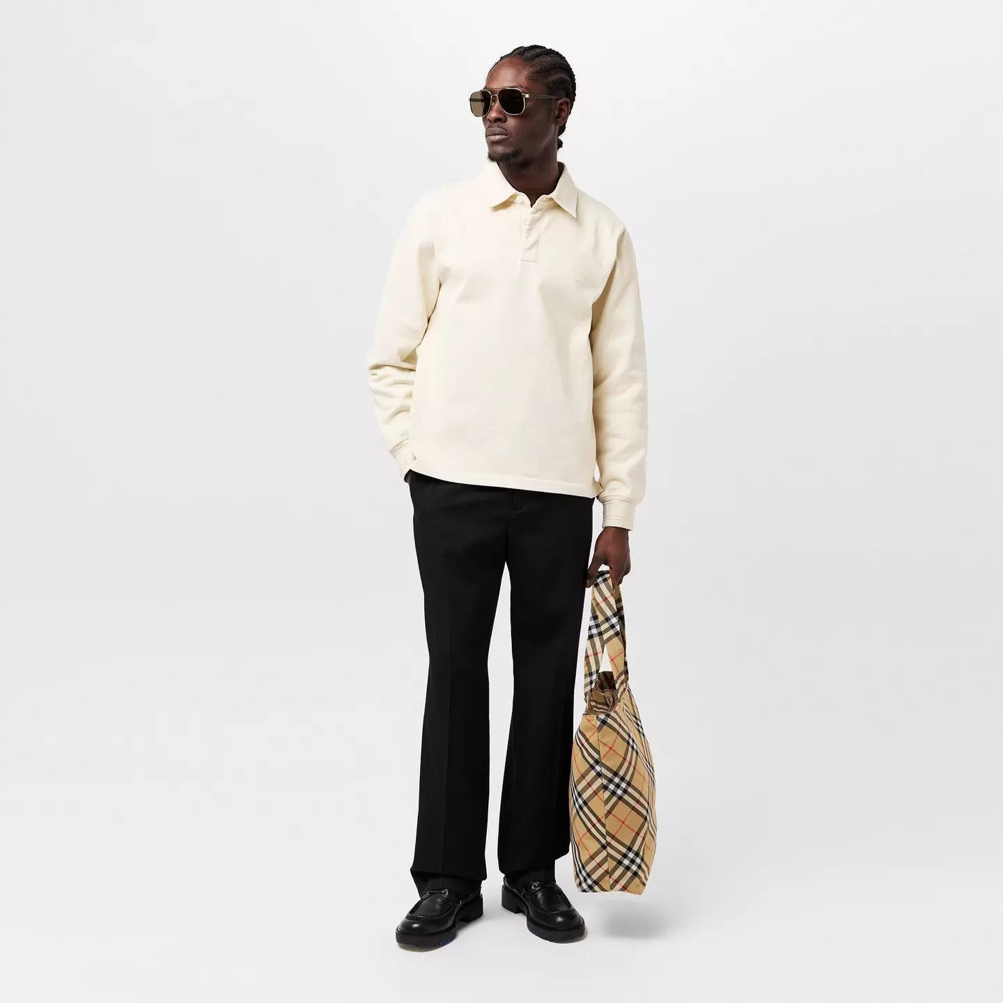 Burberry o1g2r1mq0426 Long Sleeve Polo Shirt in Ivory Size US S / EU 44-46 / 1 - 5 Thumbnail