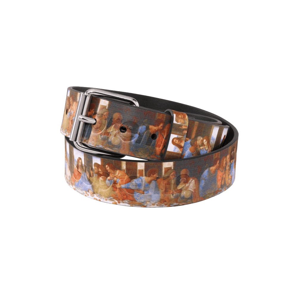 Pre-owned Hypebeast X Supreme Last Supper Leather Belt • M