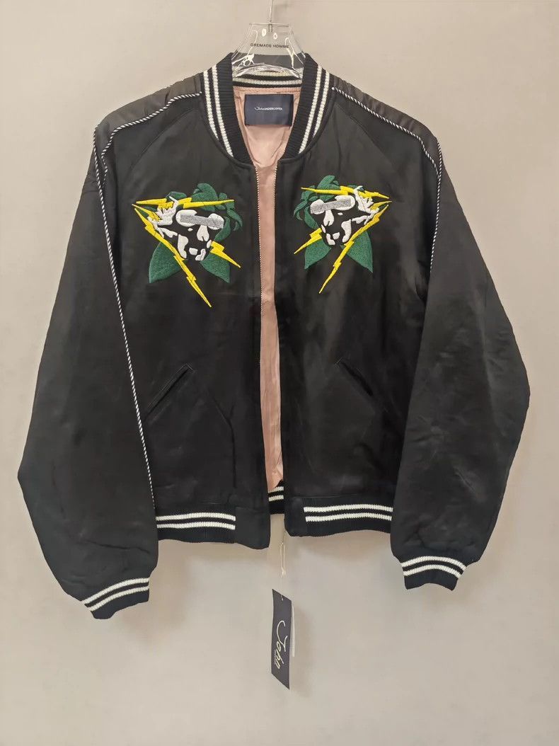 Undercover Black Embroidered Satin Baseball Jacket Size US M / EU 48-50 / 2 - 2 Thumbnail