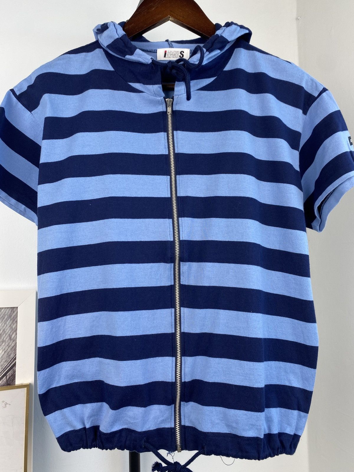 Issey Miyake Vintage 90's Issey Myake Sports Stripped Parachute Hoodie Size US M / EU 48-50 / 2 - 4 Thumbnail