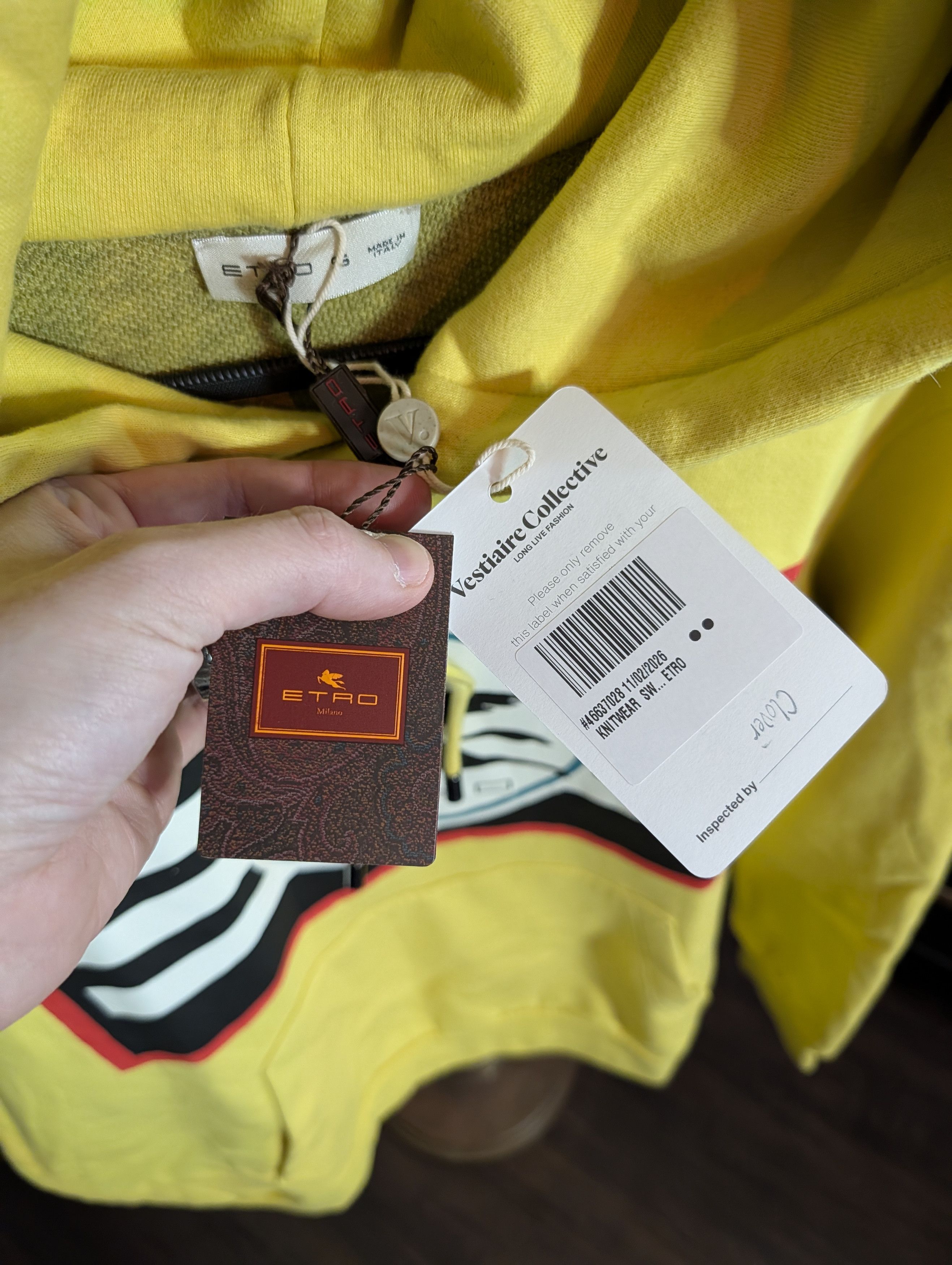 Etro Yellow Pegasus graphic vintage style hoodie NWT Small Size US S / EU 44-46 / 1 - 5 Thumbnail