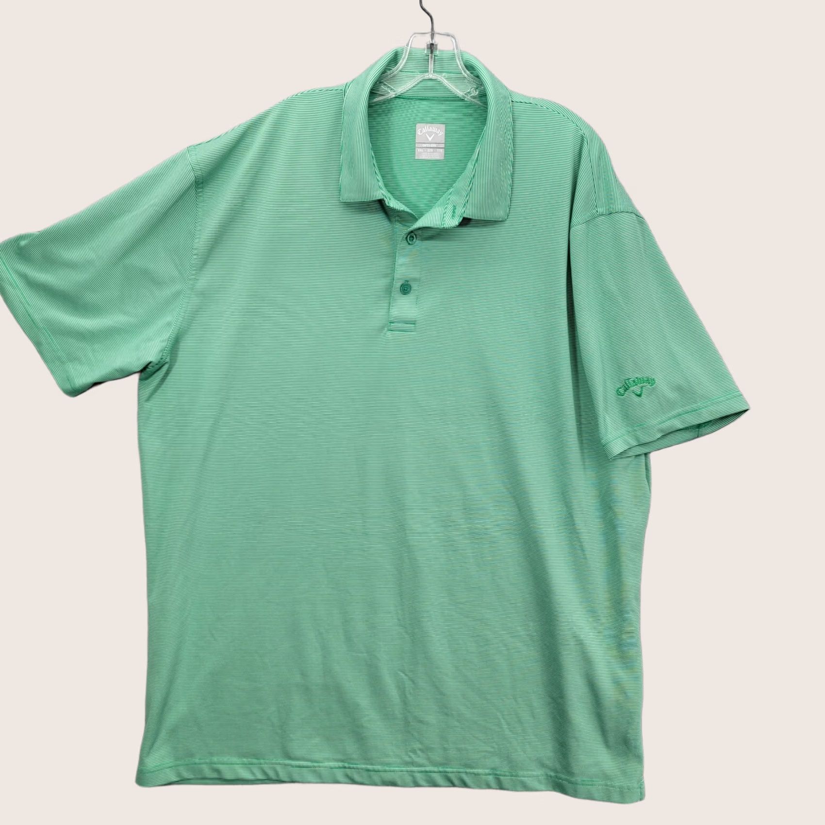 Callaway Callaway Golf Shirt Mens XXL Green Striped Polo Opti-Dri Short Sleeve Size US XXL / EU 58 / 5 - 1 Thumbnail