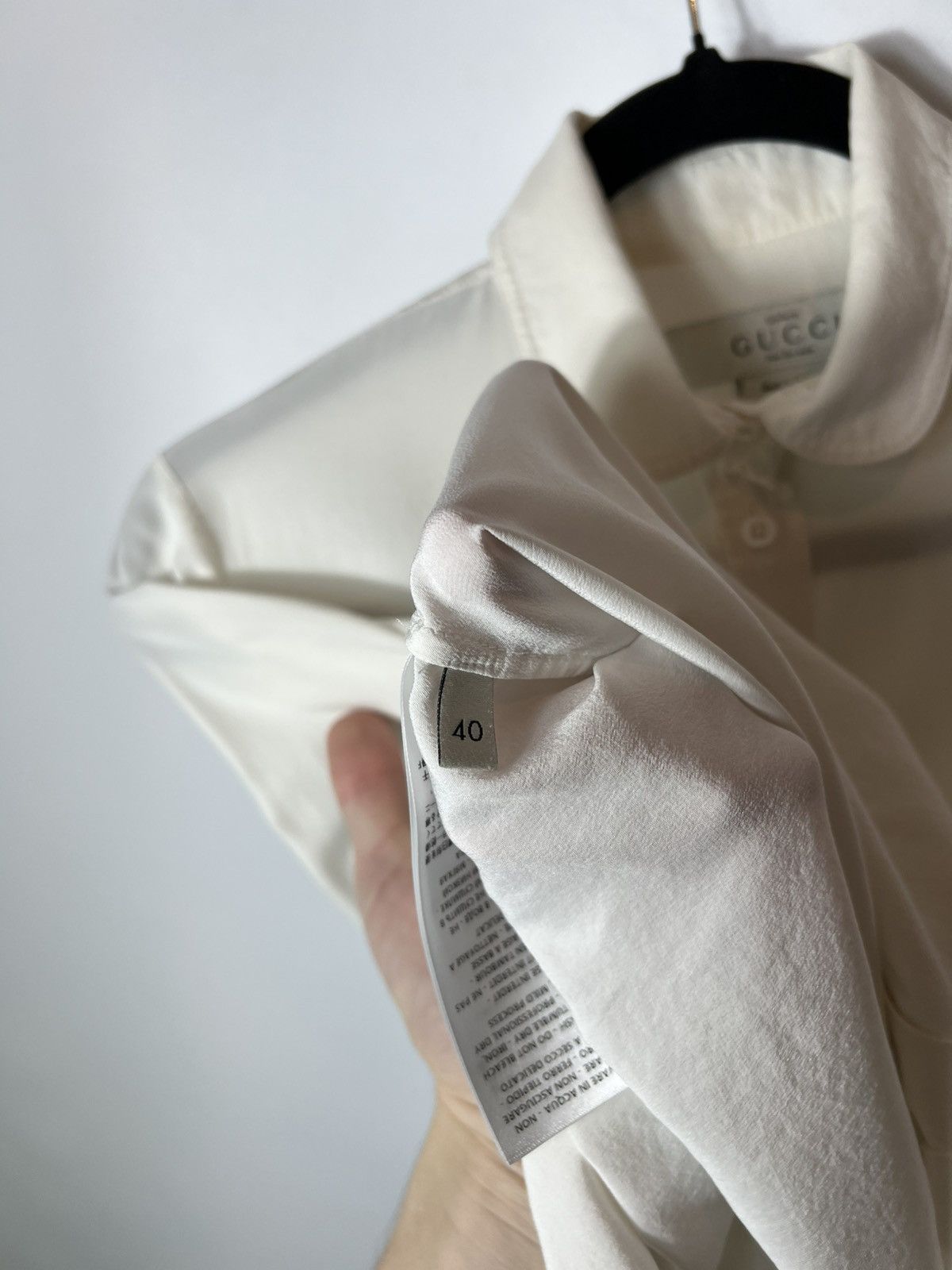 Gucci Vintage luxury Gucci Uniform Cream Silk Shirt Size 40 Size S / US 4 / IT 40 - 8 Thumbnail