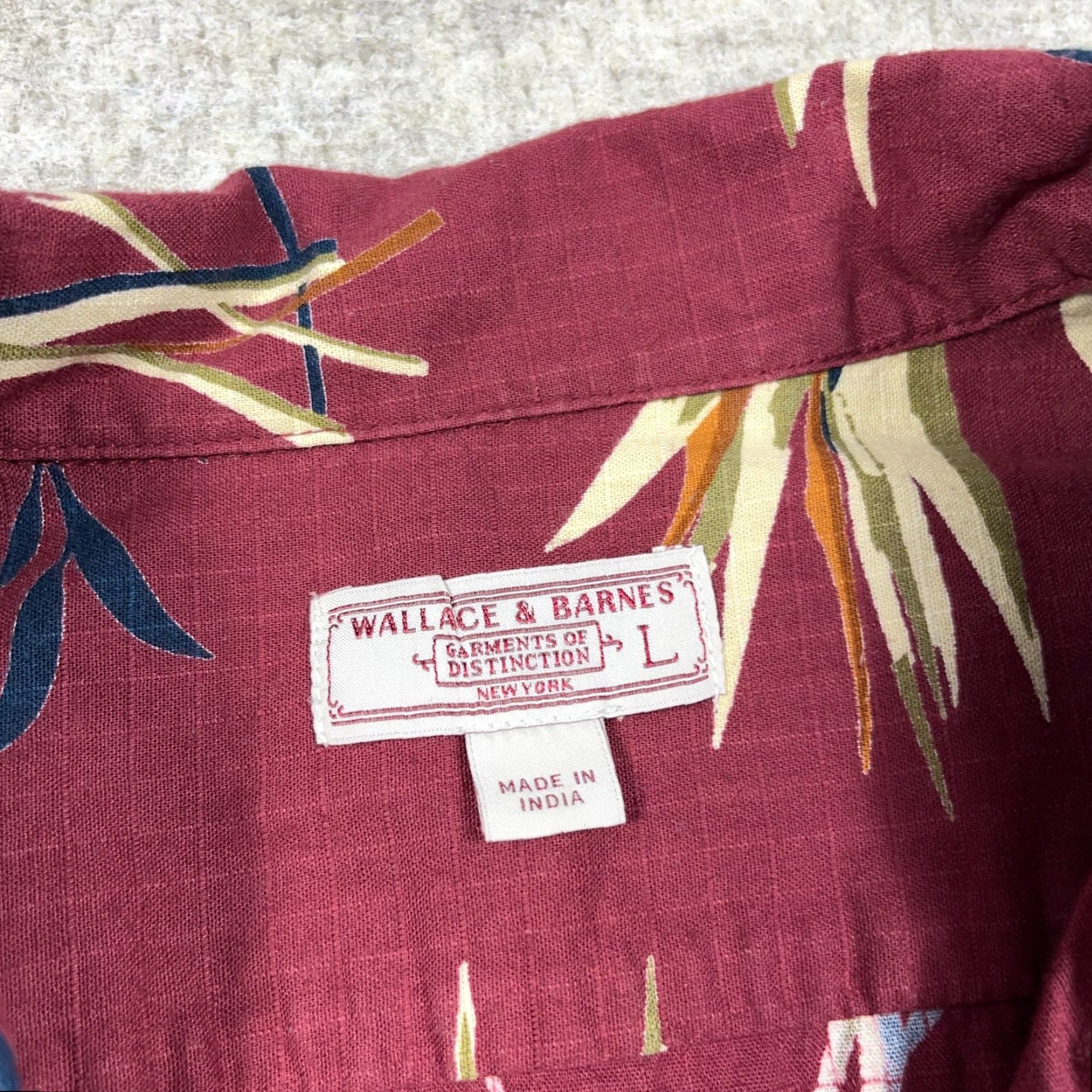 Wallace & Barnes Wallace & Barnes Shirt Men Large Red Button Up Floral Hawaiian Rip Stop Loop Size US L / EU 52-54 / 3 - 3 Thumbnail
