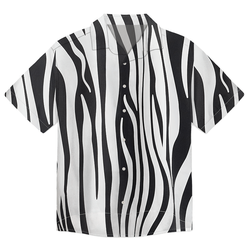 The Unbranded Brand Black and White Zebra Print Mens Short Sleeved Shirt Size US S / EU 44-46 / 1 - 1 Thumbnail