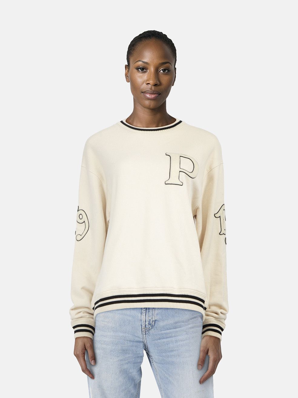 Prada Ecru Varsity Sweatshirt Size S / US 4 / IT 40 - 1 Thumbnail