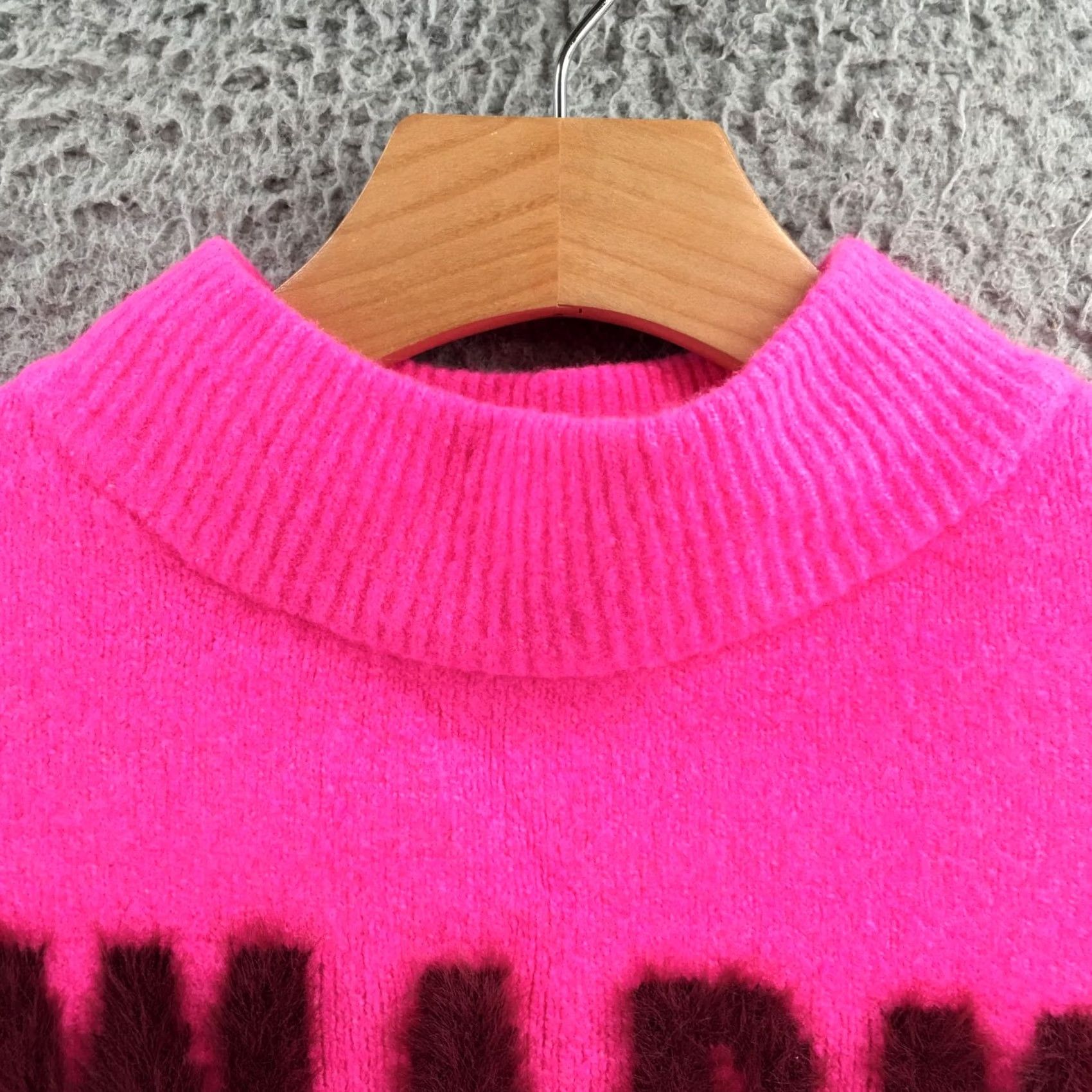 Vintage A New Day Warm Fuzzies Graphic Sweater Womens XS Pink Long Sleeve Mock Neck NEW Size XS / US 0-2 / IT 36-38 - 3 Thumbnail