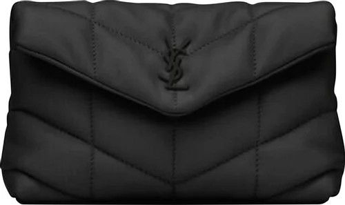 Saint Laurent Paris o1s1wg111024 Size: OS / Puffer Small Pouch in Black Size ONE SIZE - 2 Thumbnail