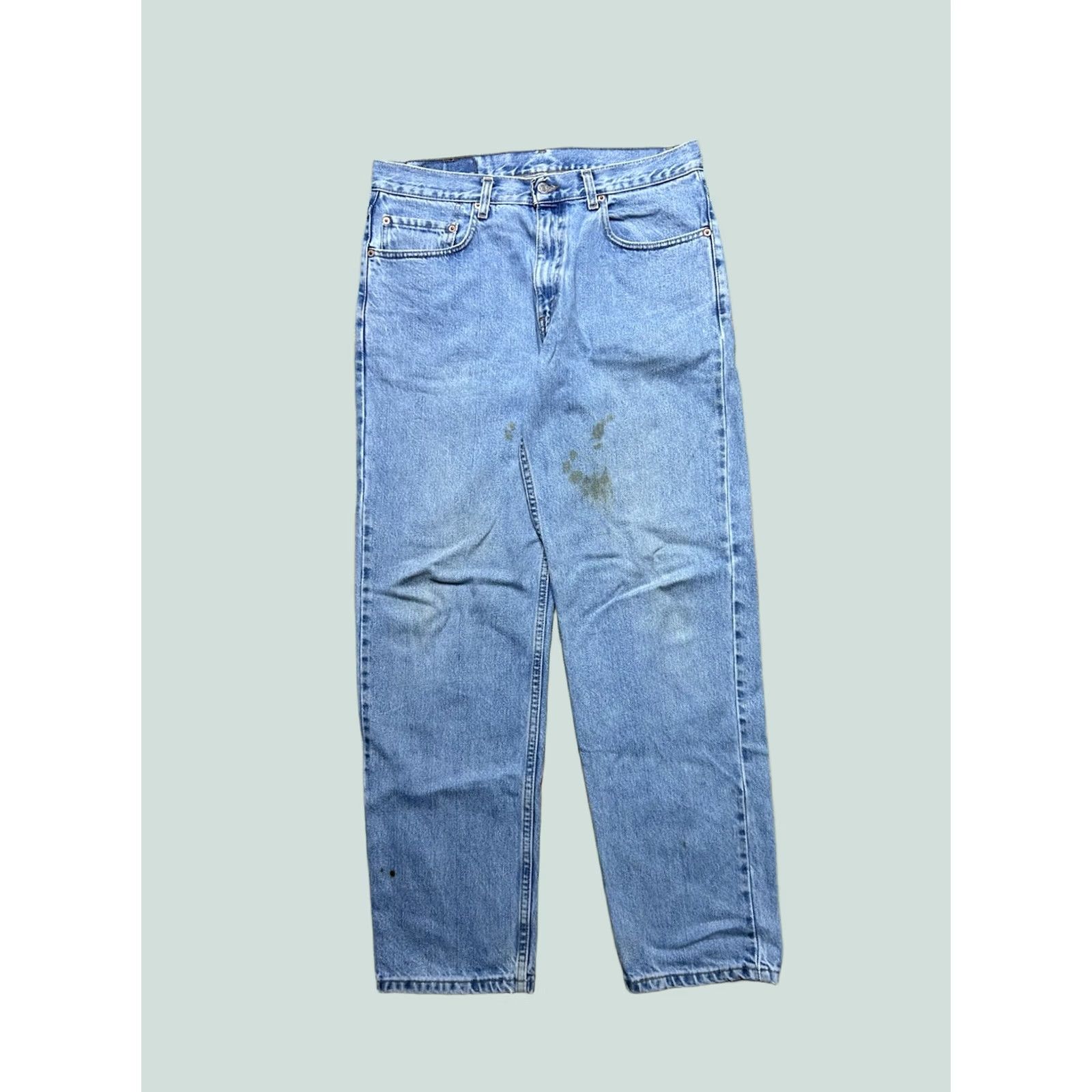 Levi's VINTAGE Levi’s 550 Jeans Relaxed Fit Skater Jeans Men 33x32 Light Wash USA Blue 90s Straight Mens Size US 33 - 1 Thumbnail