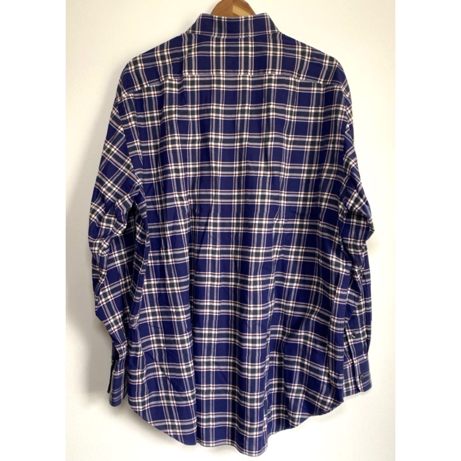 Brioni VINTAGE Brioni Button-Down Shirt Mens Casual 100% Cotton Plaid XL Blue Designer Luxury Shirt Size US XL / EU 56 / 4 - 3 Thumbnail