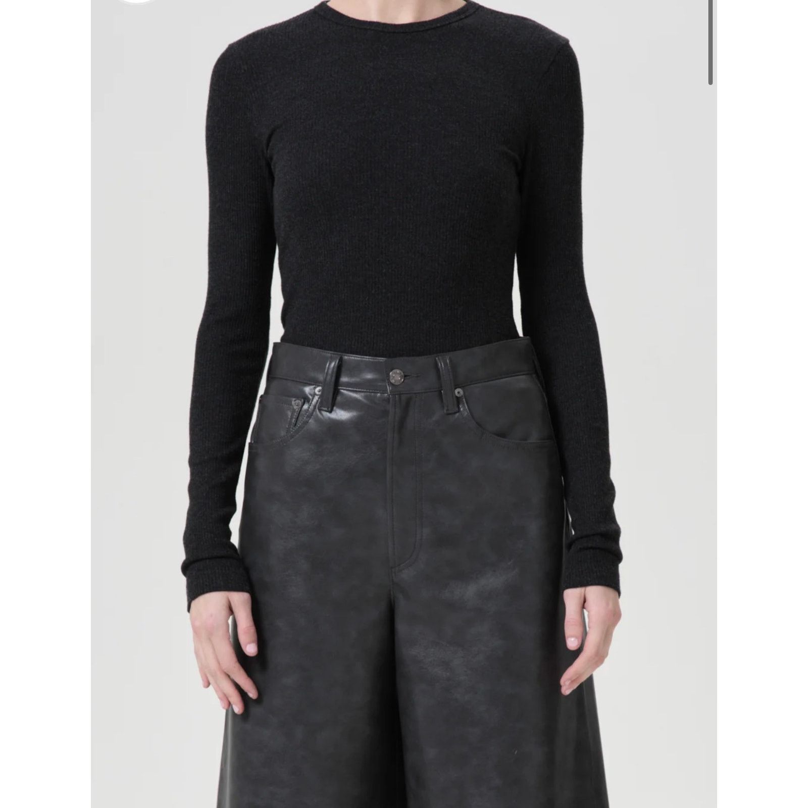 Agolde AGOLDE Delphi Slim Tee Ribbed Crewneck Size Medium KATNISS Size M / US 6-8 / IT 42-44 - 2 Thumbnail