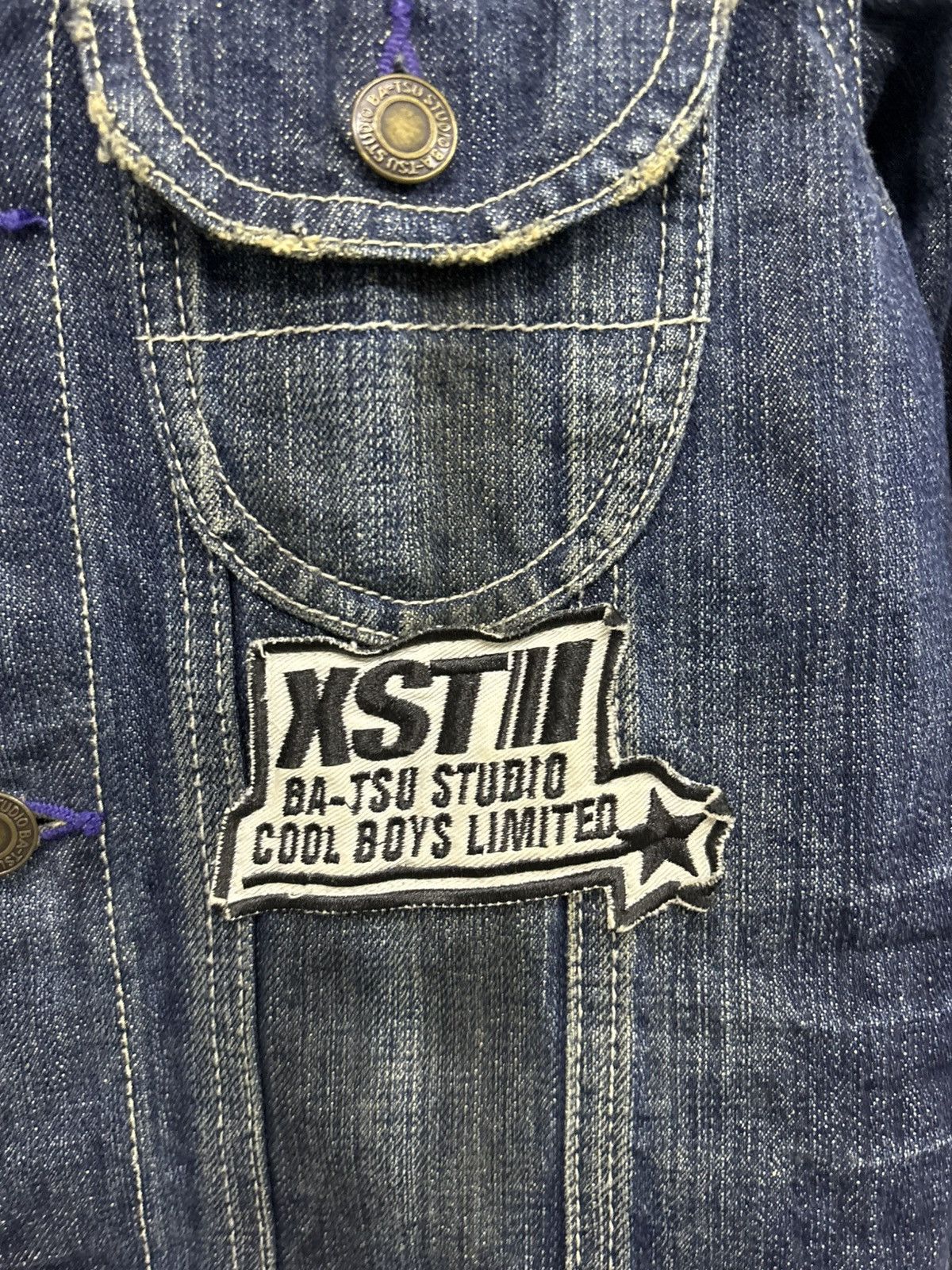 If Six Was Nine Ba-Tsu Studio Rock Star Skull Type III Denim Zip Up Jacket Size US XS / EU 42 / 0 - 16 Thumbnail