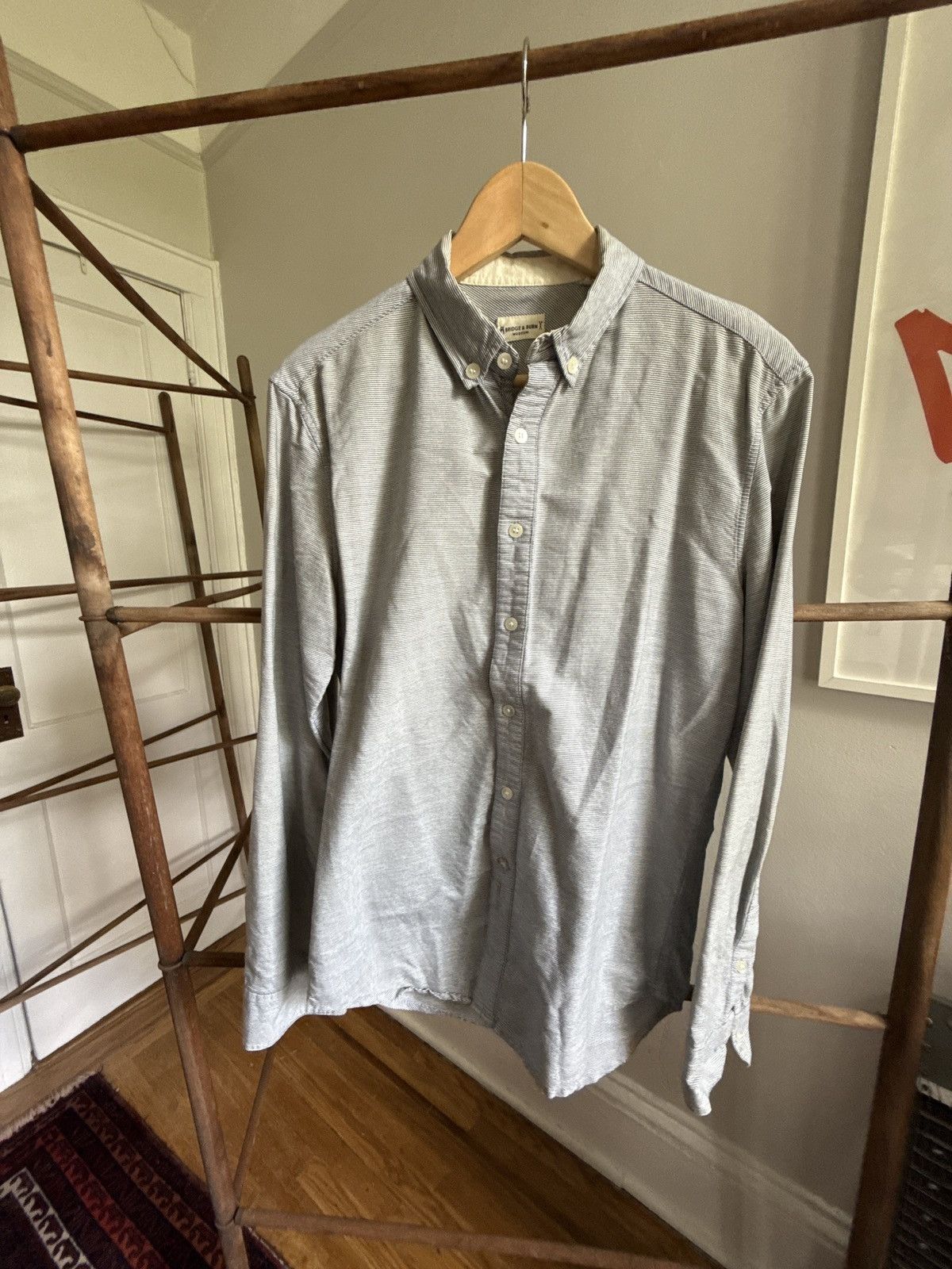 Bridge & Burn Blue/white stripe button up Size US M / EU 48-50 / 2 - 3 Thumbnail