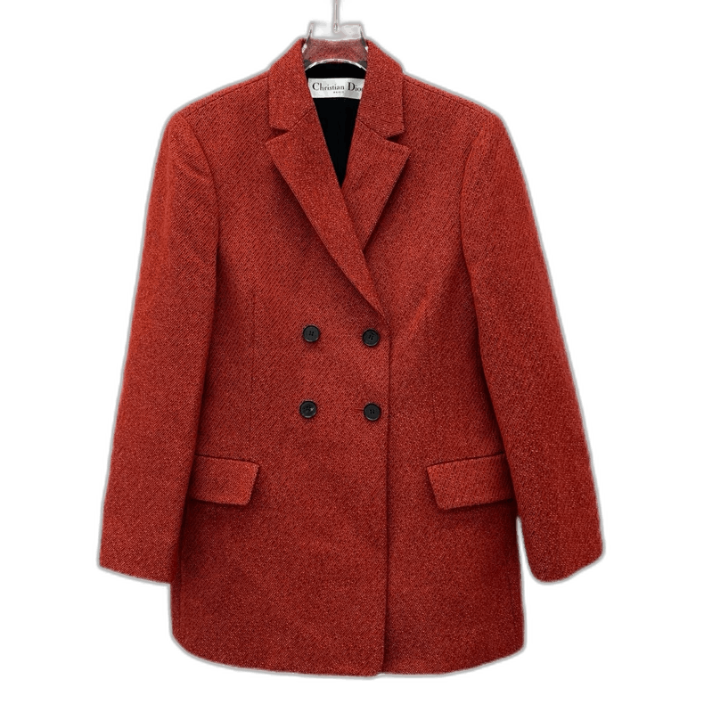 Dior Red Wool Double-Breasted Blazer Jacket Size L / US 10 / IT 46 - 1 Thumbnail