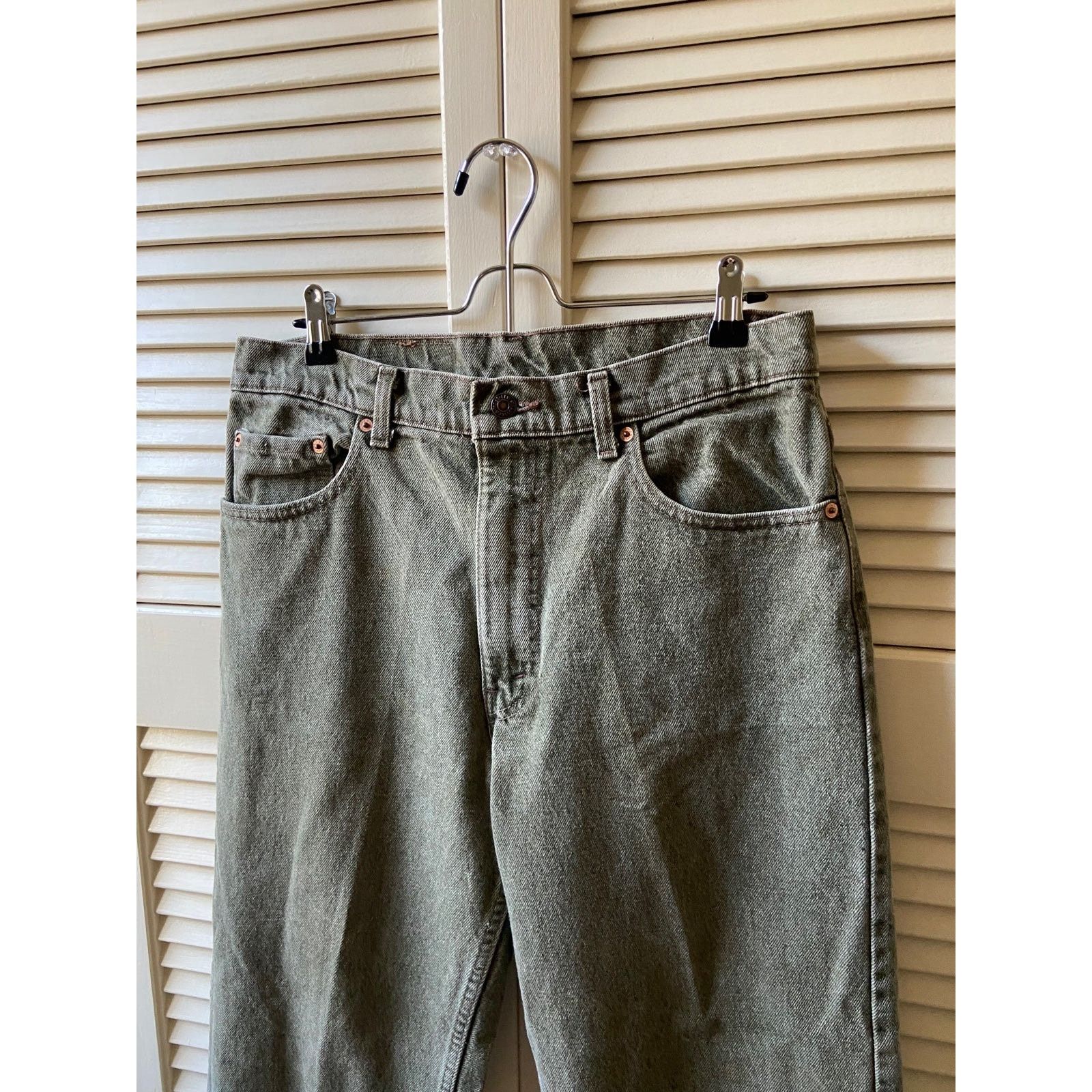Levi's × Vintage Vintage Levi’s 550 Made in USA Green Denim Jeans Pants 34 Size US 34 / EU 50 - 8 Thumbnail