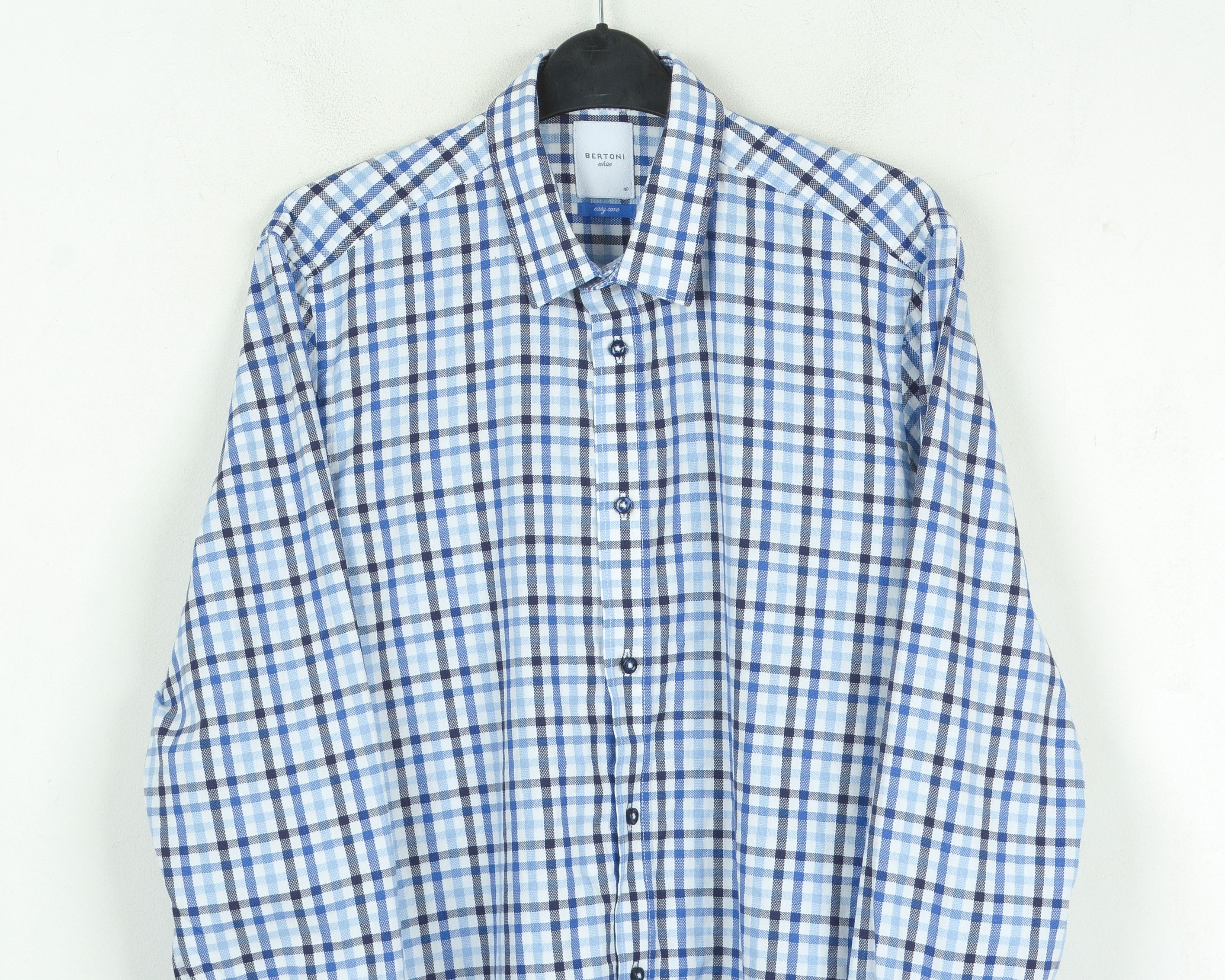 Other BERTONI 40 Button Up Shirt Long Sleeve Button Check Plaid Size US M / EU 48-50 / 2 - 2 Thumbnail