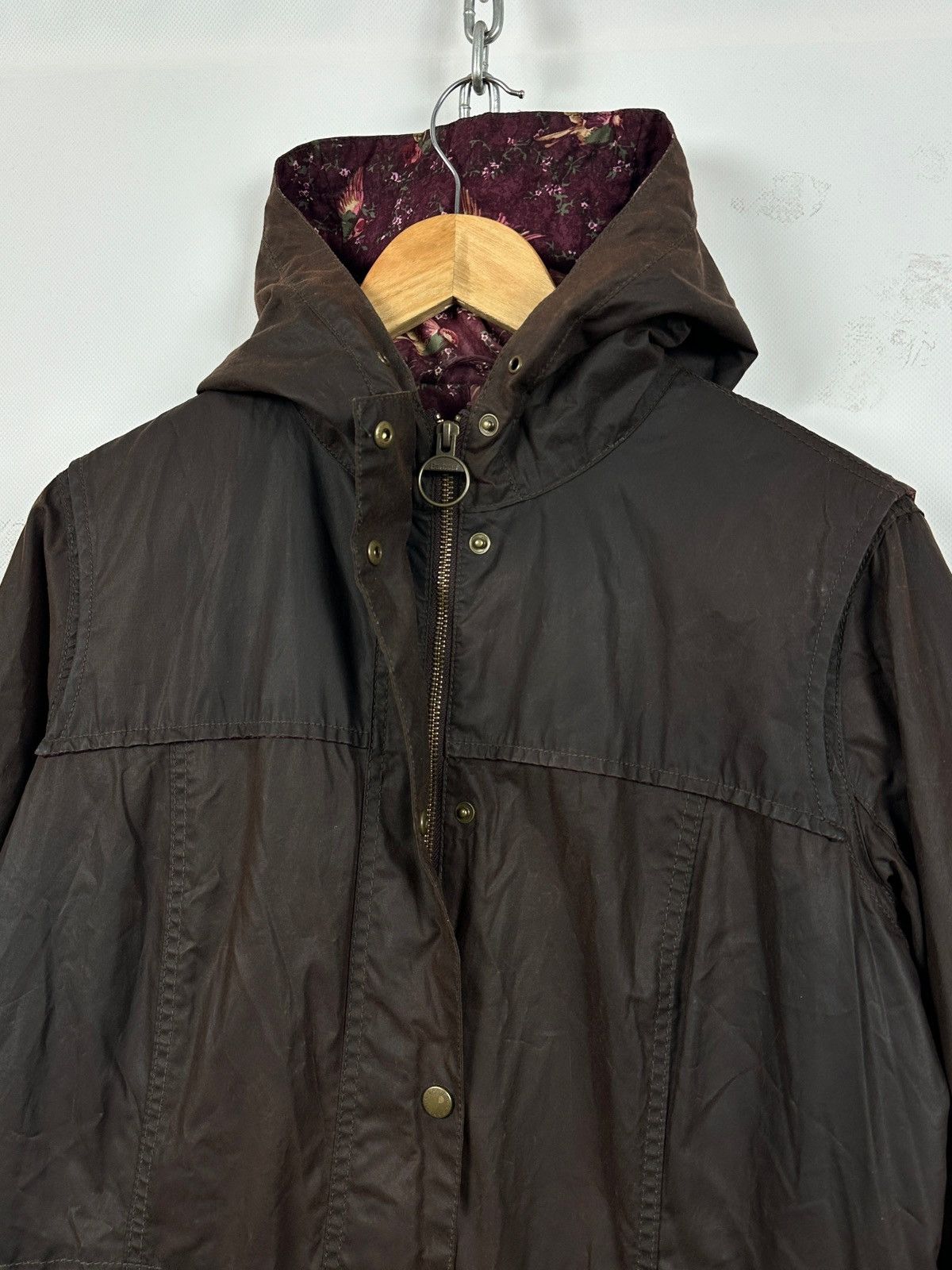 Barbour Retail Vintage Durham Brown Waxed Coat Jacket