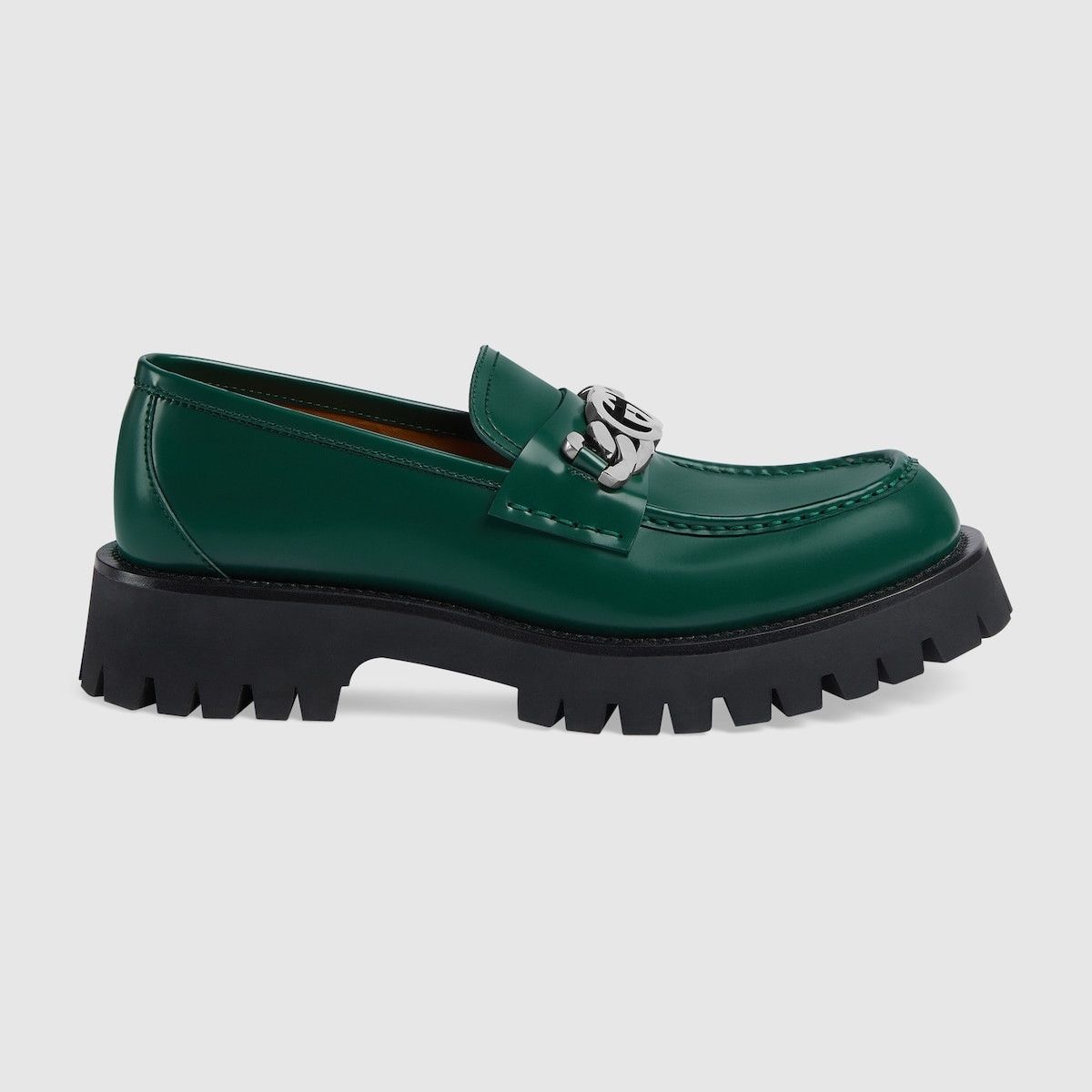 Gucci o1s1wg110125 Loafers With Interlocking G in Dark Green Size US 11 / EU 44 - 1 Thumbnail