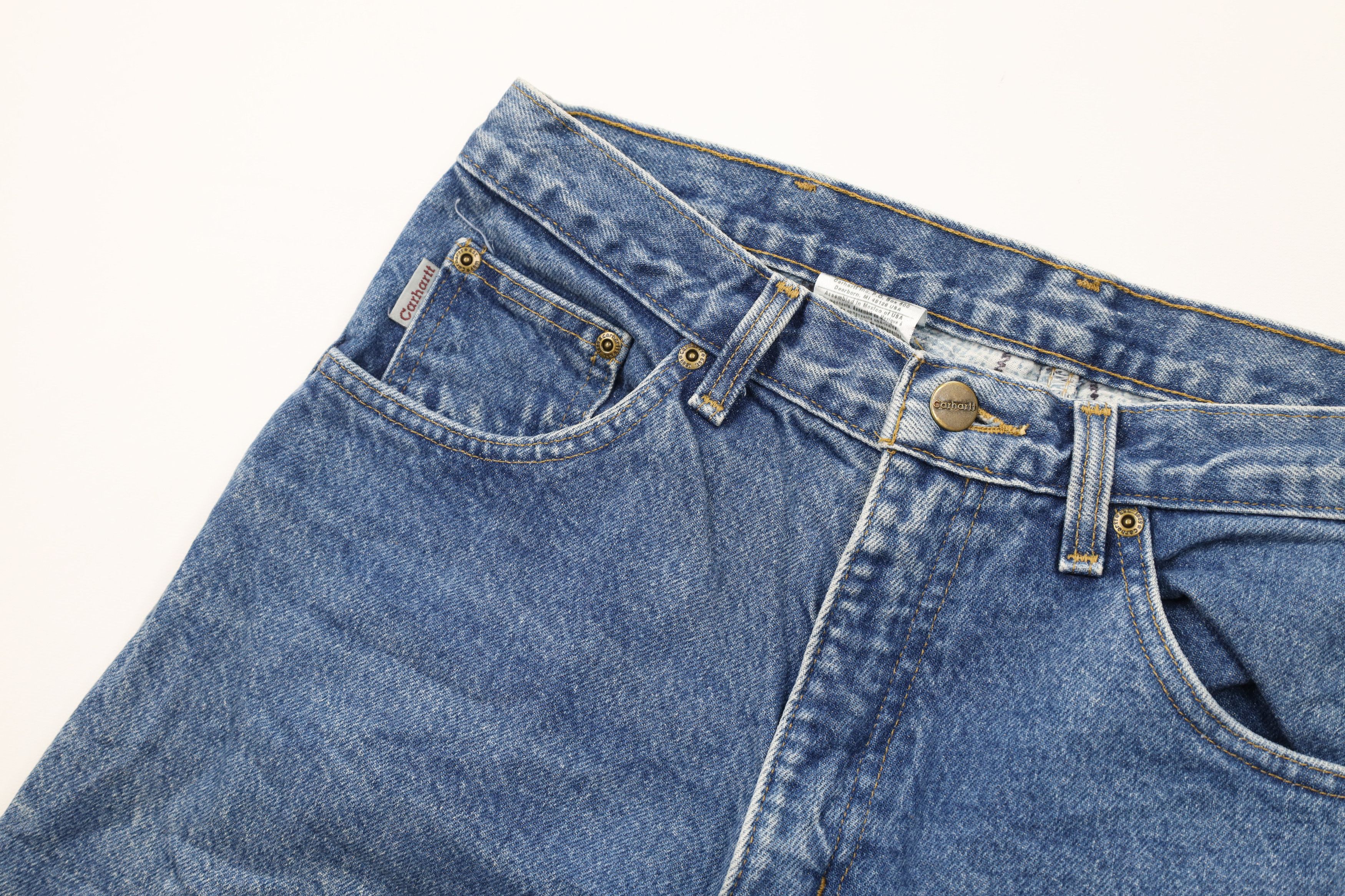 Carhartt × Vintage Vintage Carhartt Spell Out Flannel Lined Denim Jeans Blue Size US 32 / EU 48 - 5 Thumbnail
