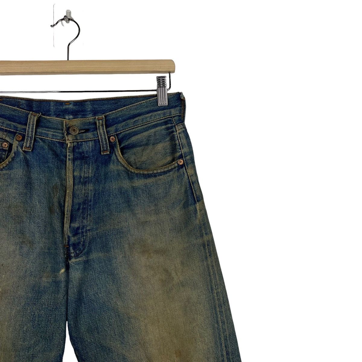 Levi's × Levi's Vintage Clothing × Vintage 🔥 90s VINTAGE LEVIS BIG E RED LINE DYED DISTRESS DENIM Size US 30 / EU 46 - 5 Thumbnail