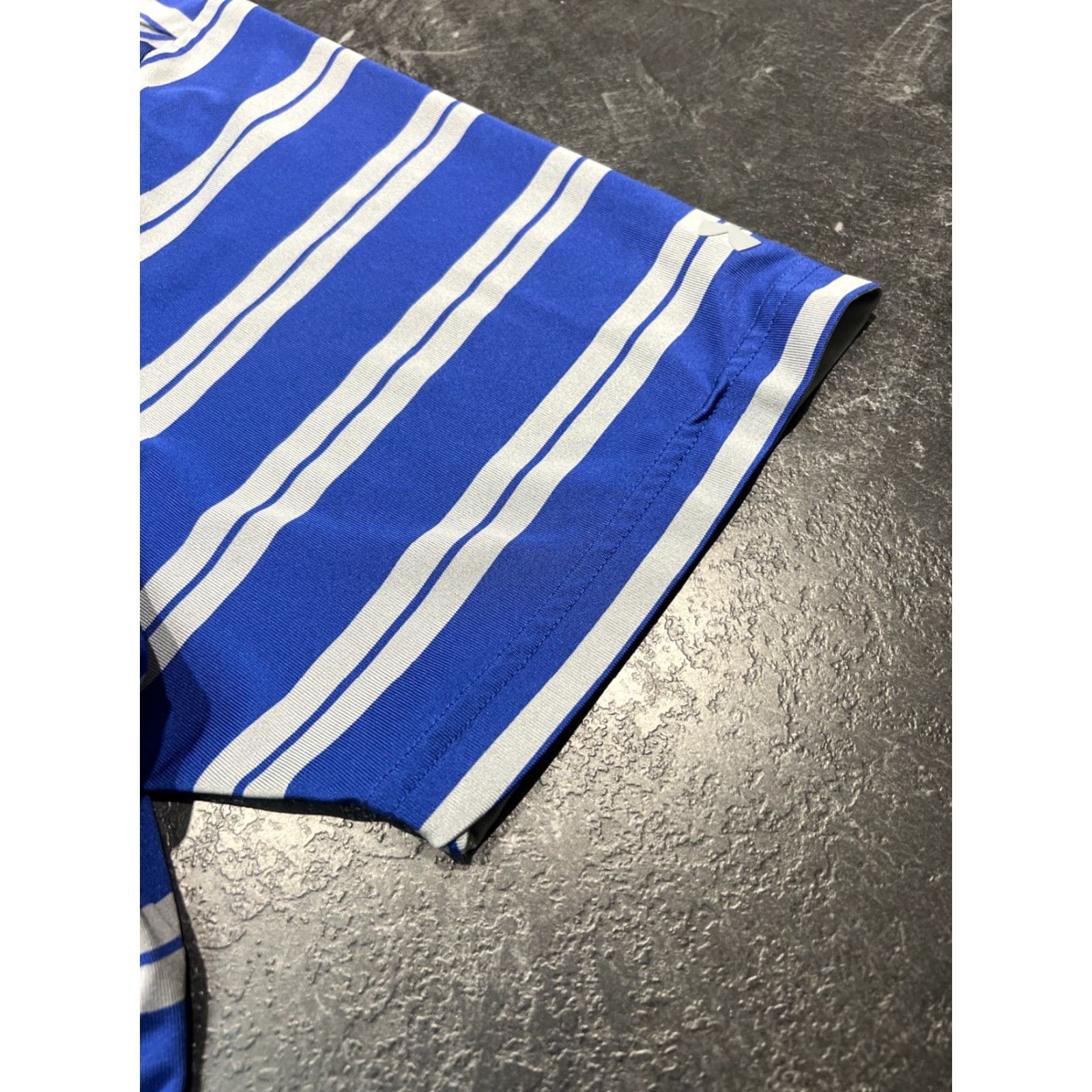Under Armour Under Armour Golf Polo Shirt Blue Striped Adult Large Performance Mens Size US L / EU 52-54 / 3 - 2 Thumbnail