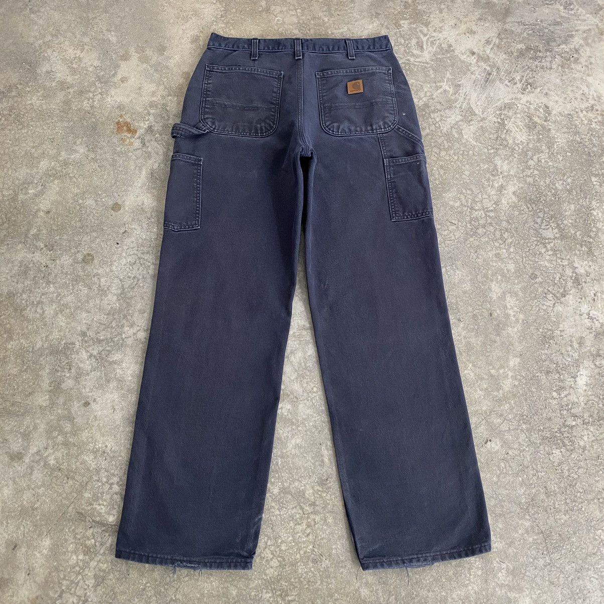 Carhartt Vintage Carhartt Faded Midnight Blue Carpenter Pants Size US 31 - 15 Thumbnail
