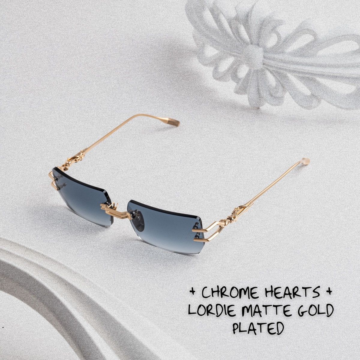 Chrome Hearts CHROME HEARTS LORDIE MATTE GOLD PLATED SUNGLASSES Size ONE SIZE - 1 Thumbnail