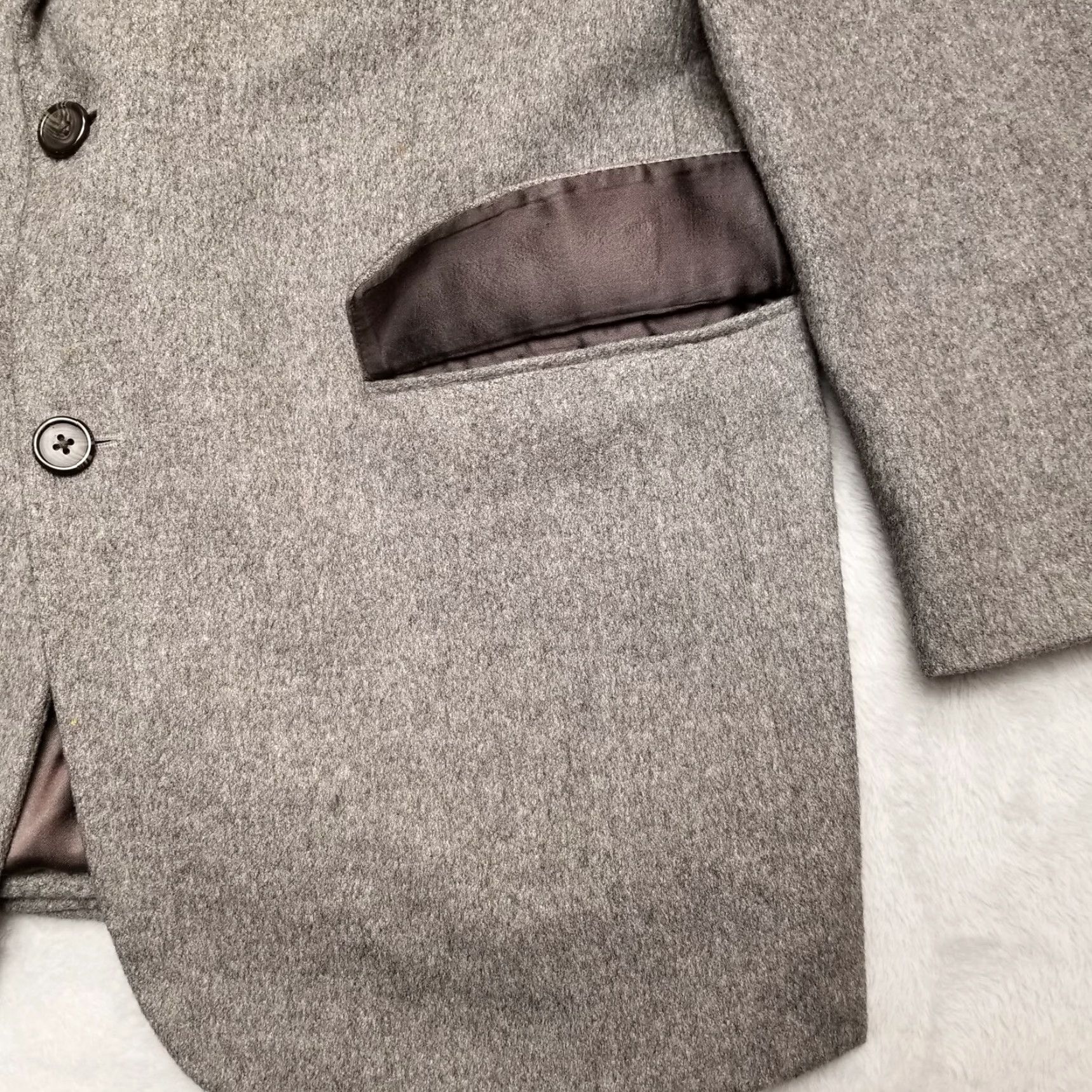 Camel VINTAGE Patrick James Blazer 40R Mens 40R Gray 100% Camel Hair Sport Jacket Casual Soft Size 40R - 6 Thumbnail