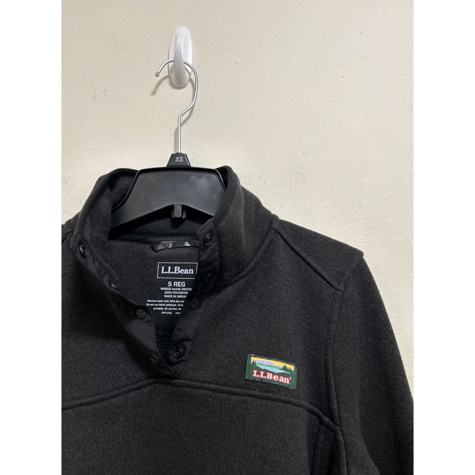 Vintage VINTAGE LL Bean Sweater Womens Small Black 1/4 T-Snap Fleece Pullover Pockets 292726 Size S / US 4 / IT 40 - 4 Thumbnail